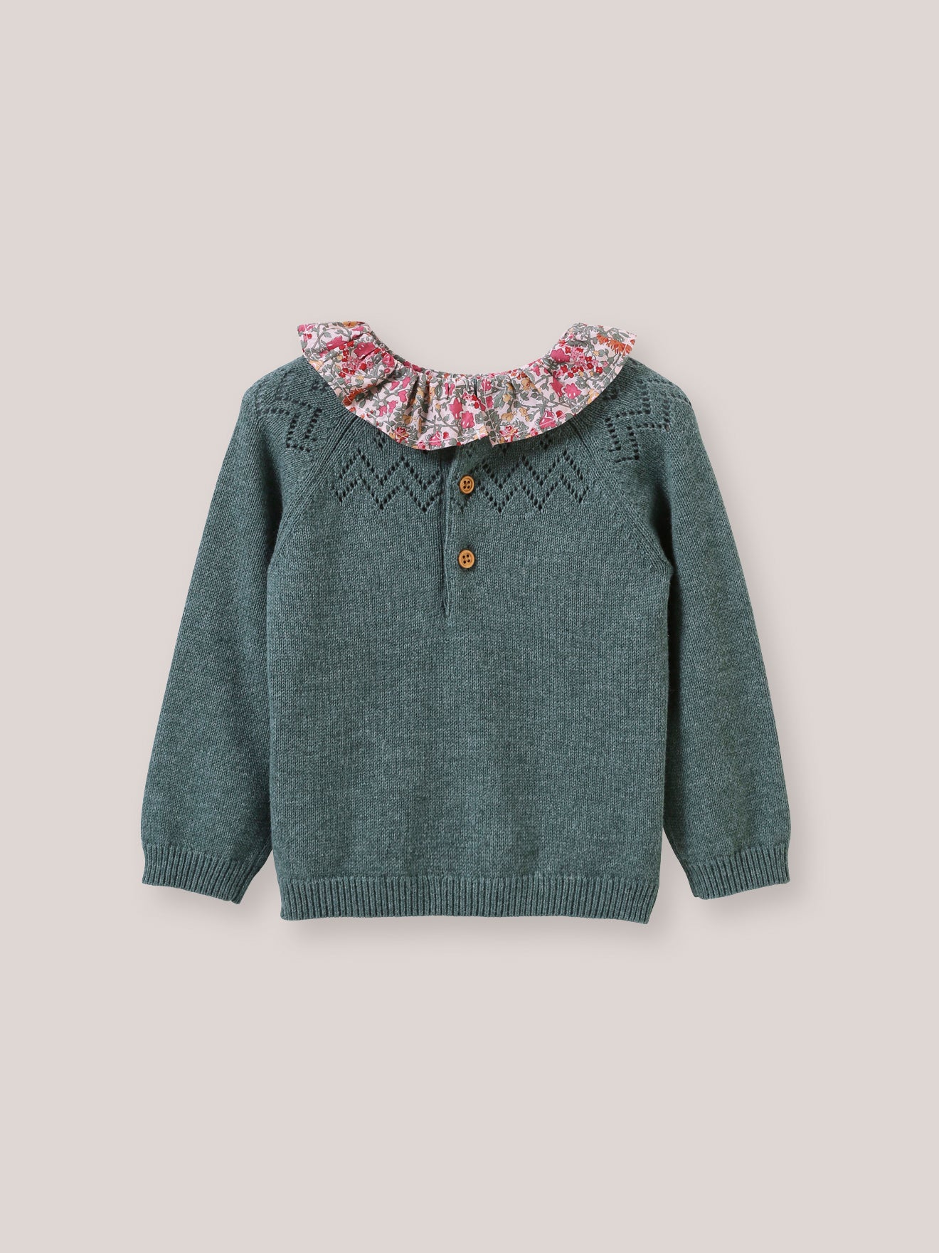 Babypullover mit Kragen aus Liberty®-Stoff „Babingdon”