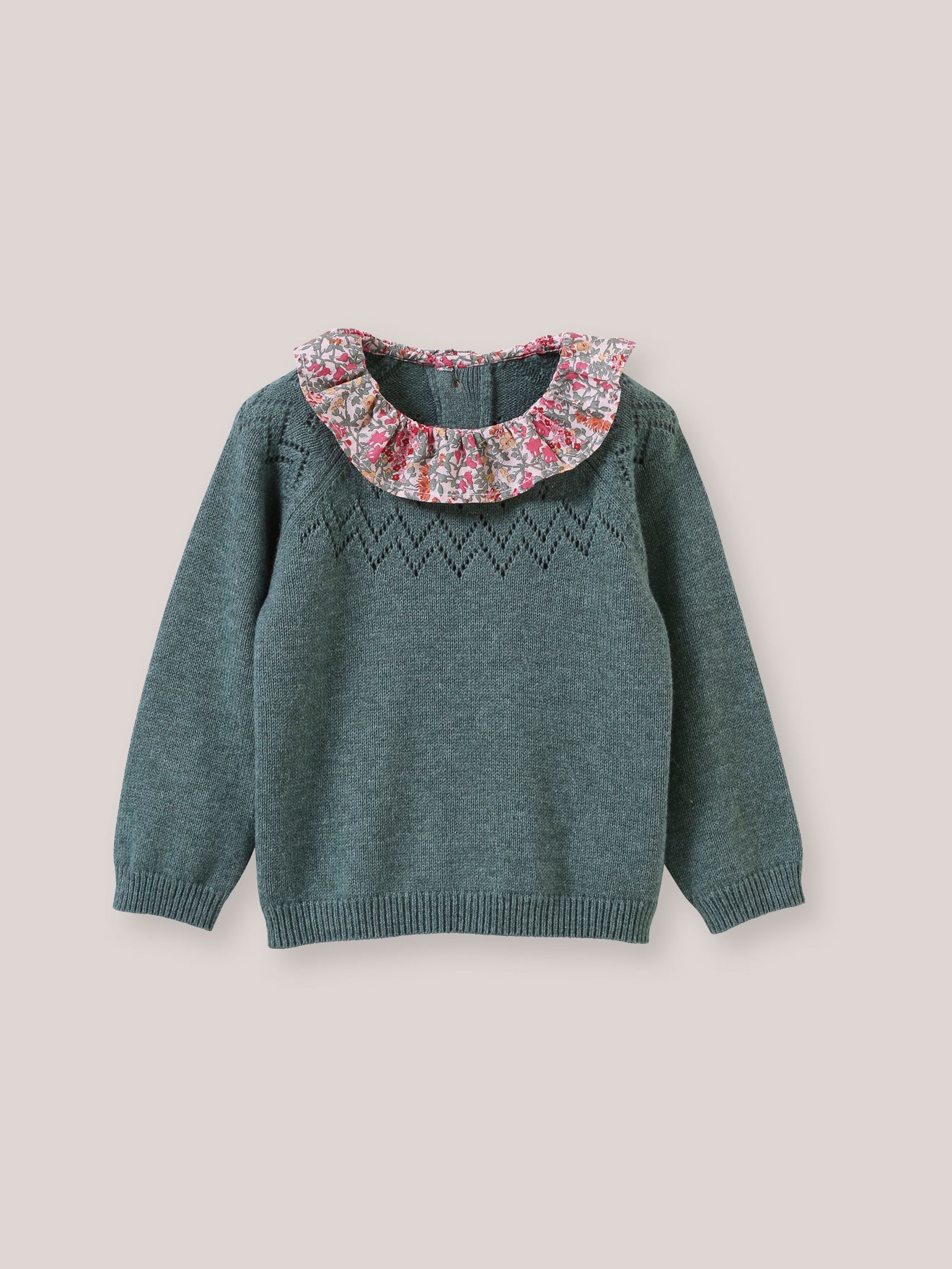 Babypullover mit Kragen aus Liberty®-Stoff „Babingdon”