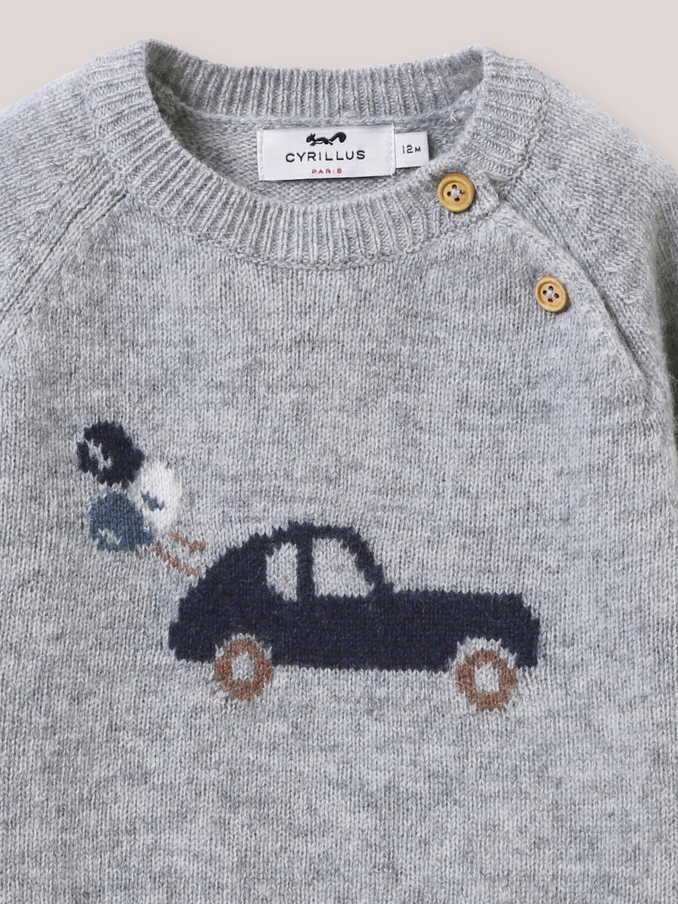 Babypullover aus Wolle mit Automotiv