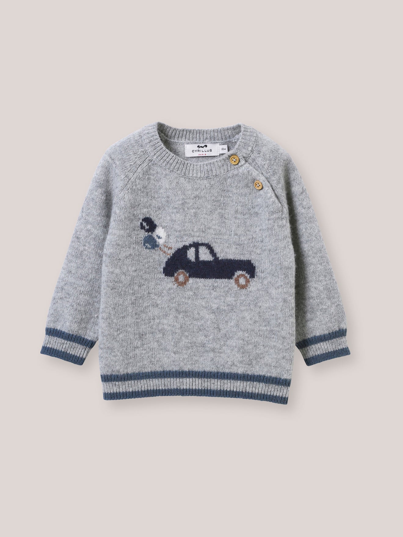 Babypullover aus Wolle mit Automotiv