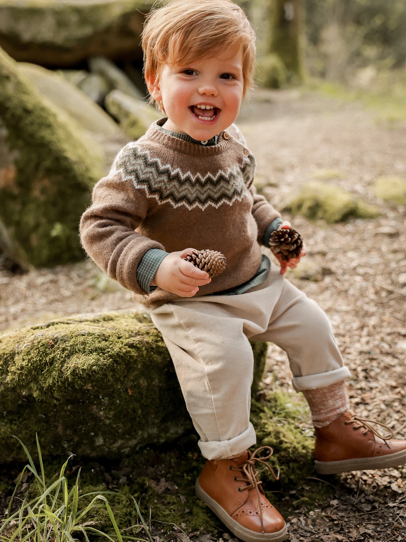 Babypullover aus Lambswool mit Jacquard-Muster