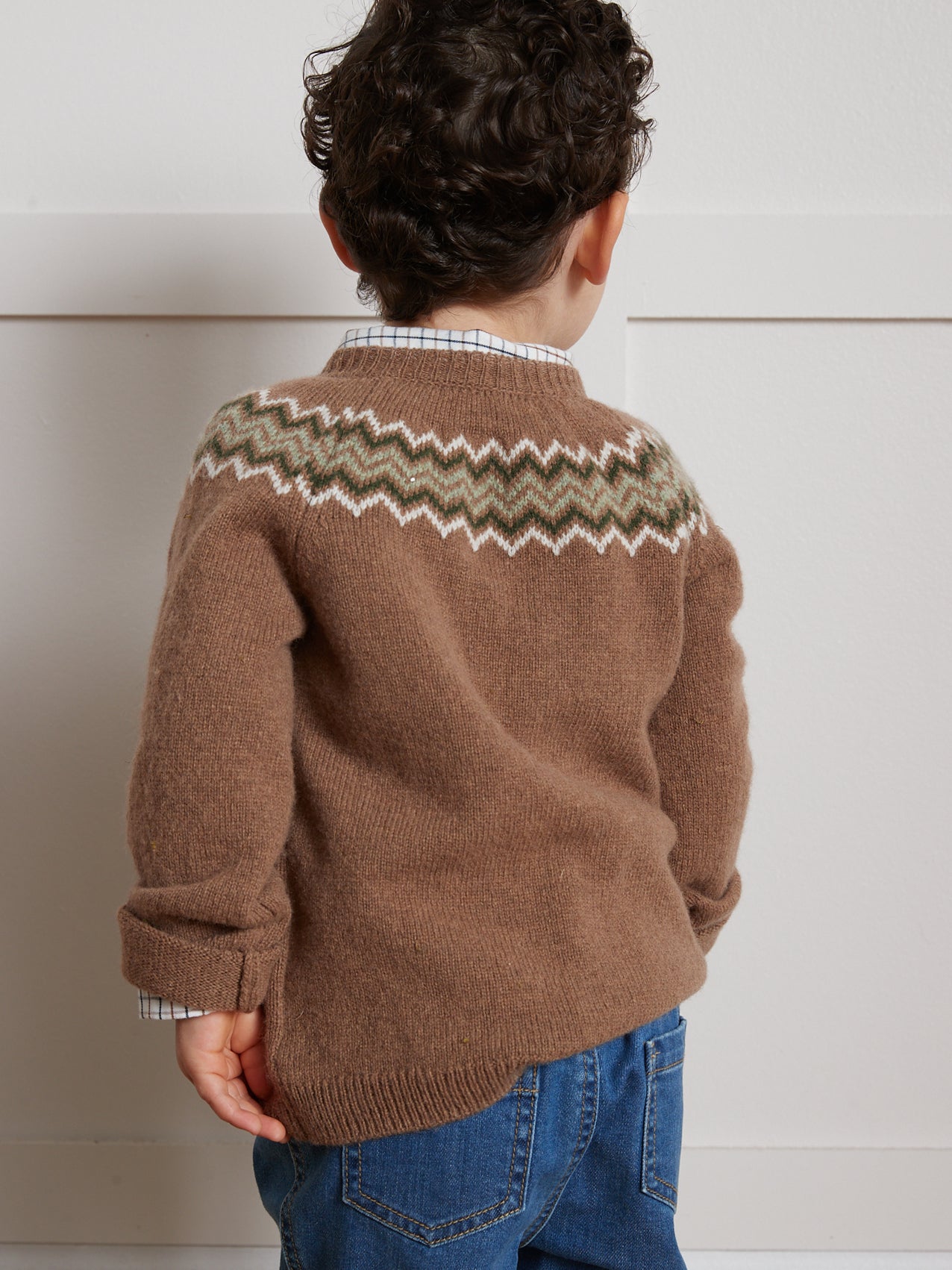 Babypullover aus Lambswool mit Jacquard-Muster