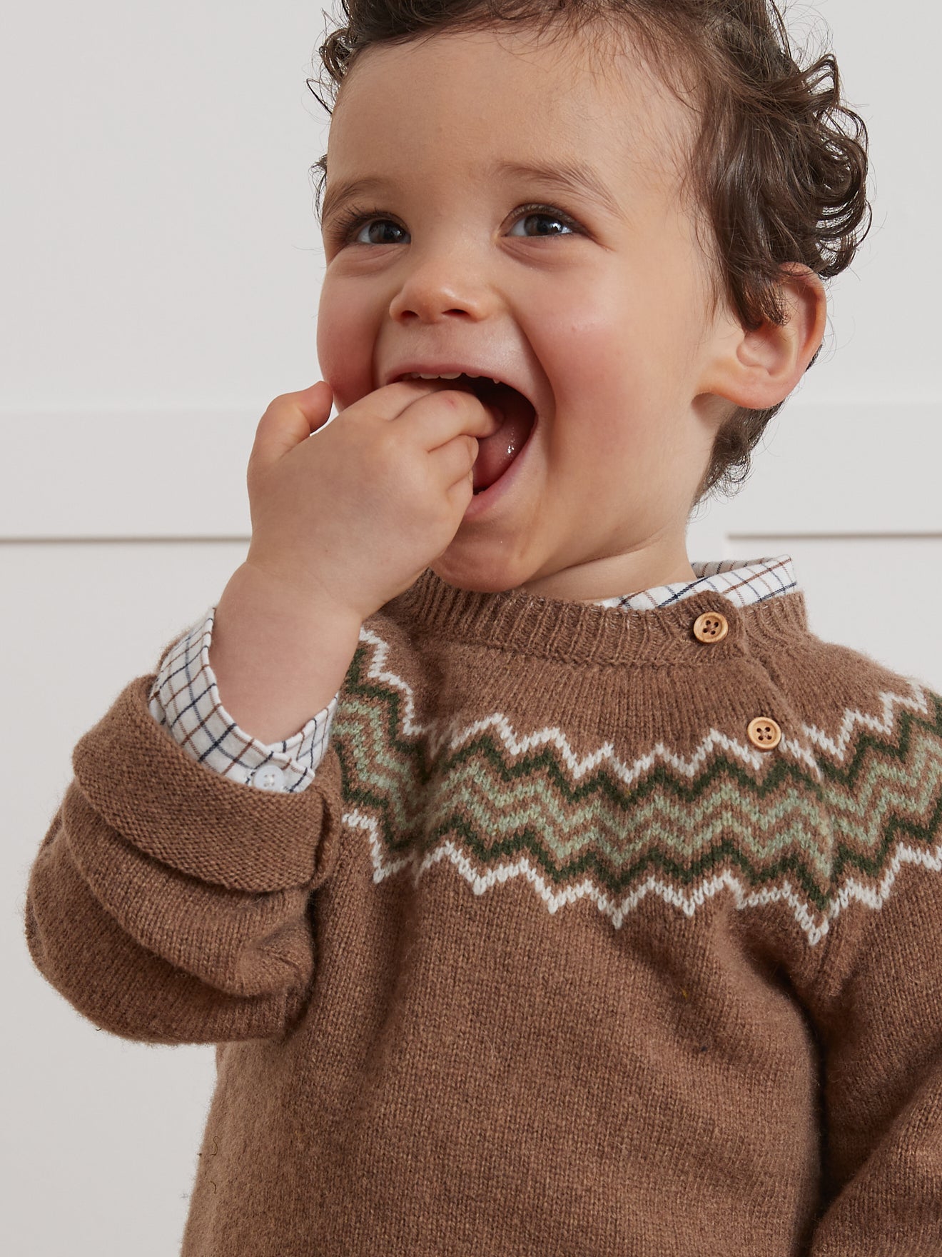 Babypullover aus Lambswool mit Jacquard-Muster