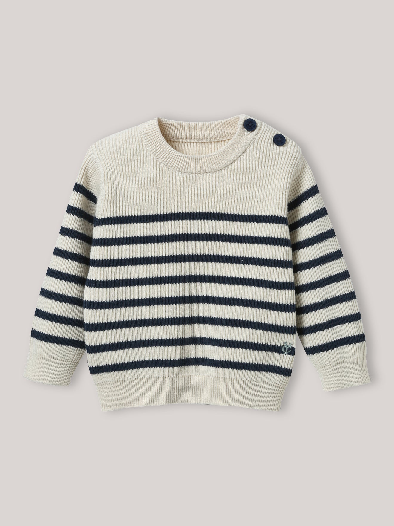 Babypullover im Marine-Look – Bio-Baumwolle