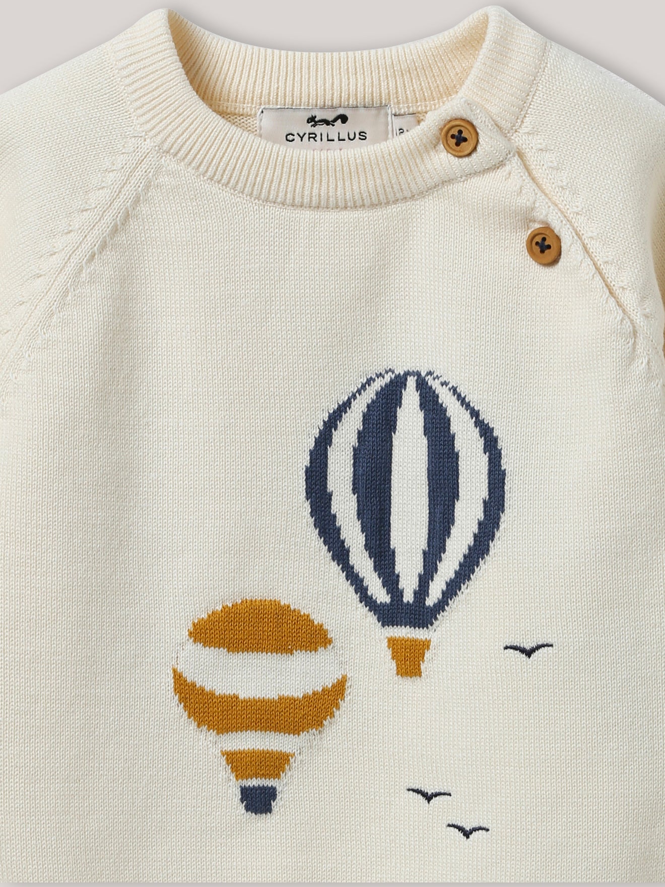 Babypullover mit Heißluftballon-Motiv – Bio-Baumwolle