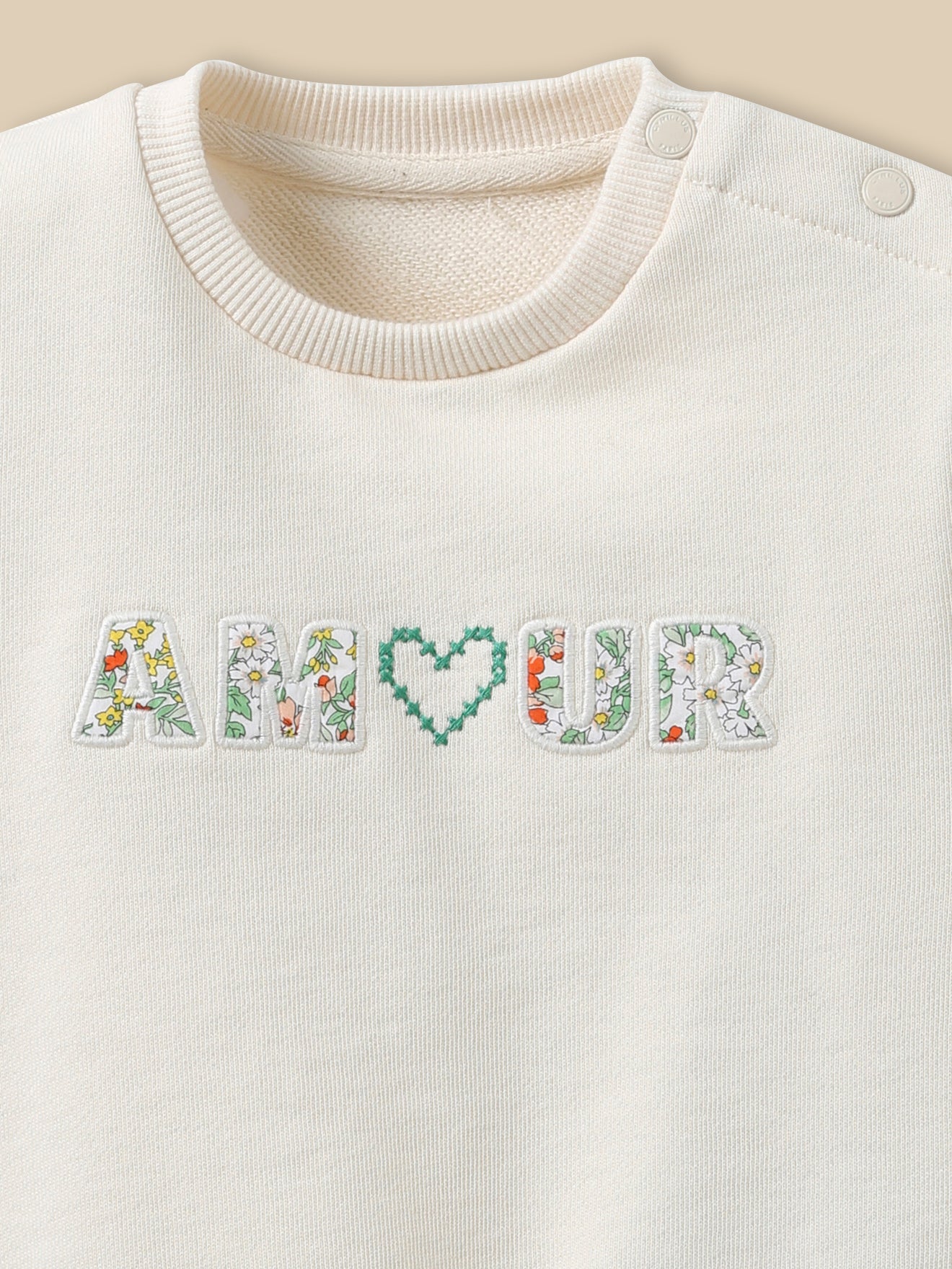 Sweatshirt Buchstaben aus Liberty Stoff Baby - Bio-Baumwolle