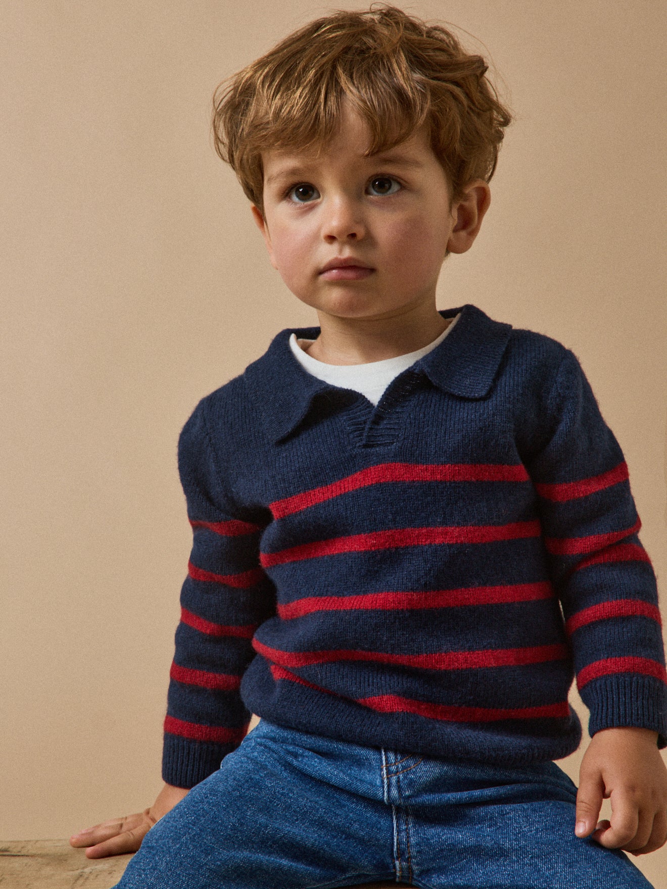 Baby-Pullover mit Polokragen aus Wolle