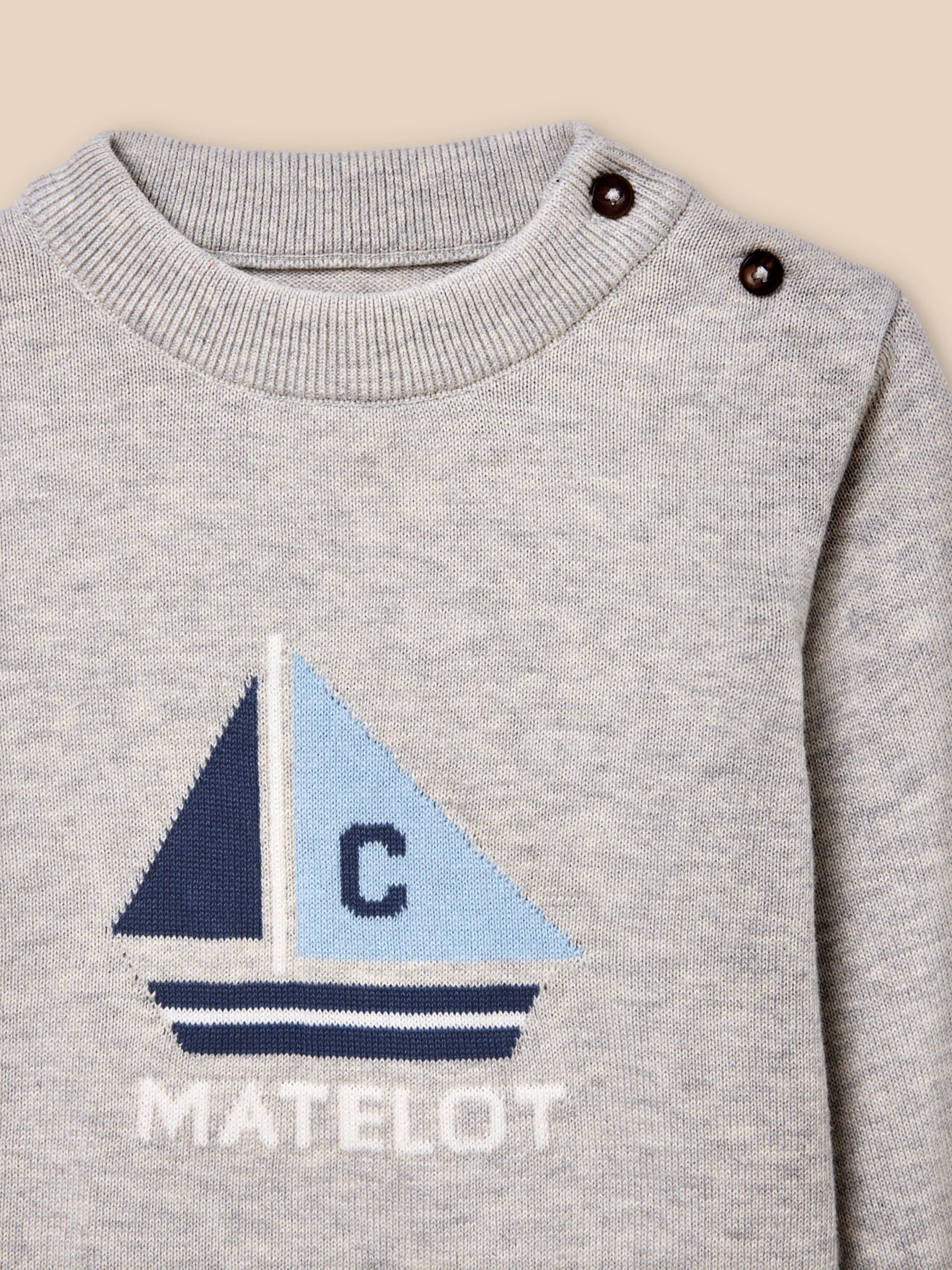 Babypullover aus biologischer Baumwolle und Wolle