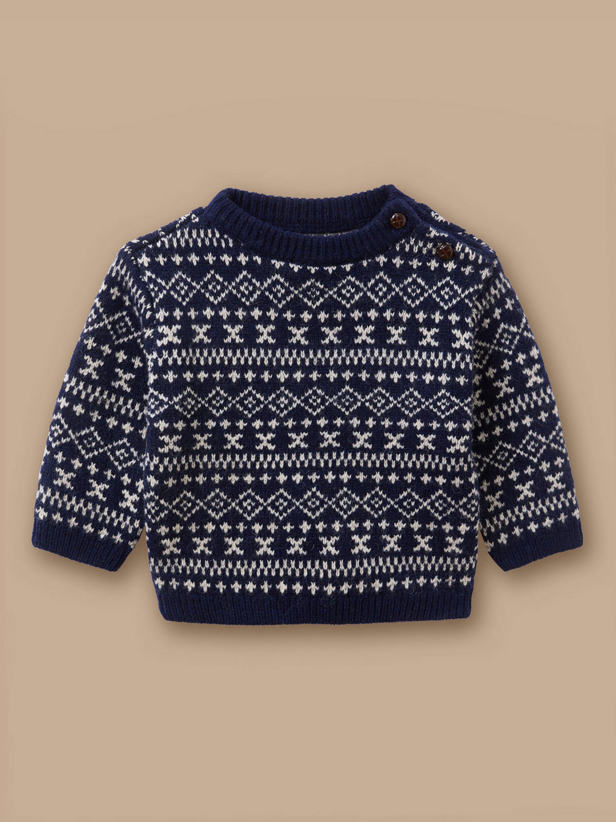 Jacquard-Pullover aus Wolle für Babys