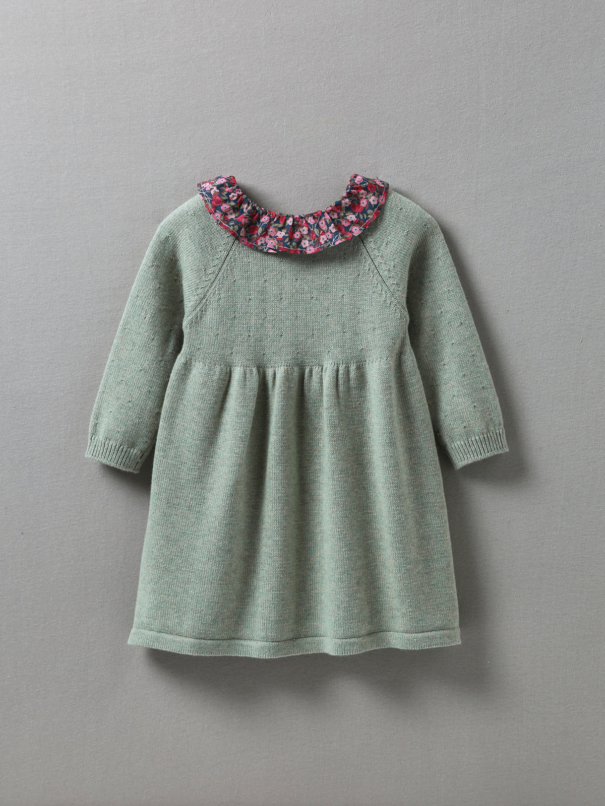 Baby-Strickkleid mit Kragen aus Liberty®-Stoff