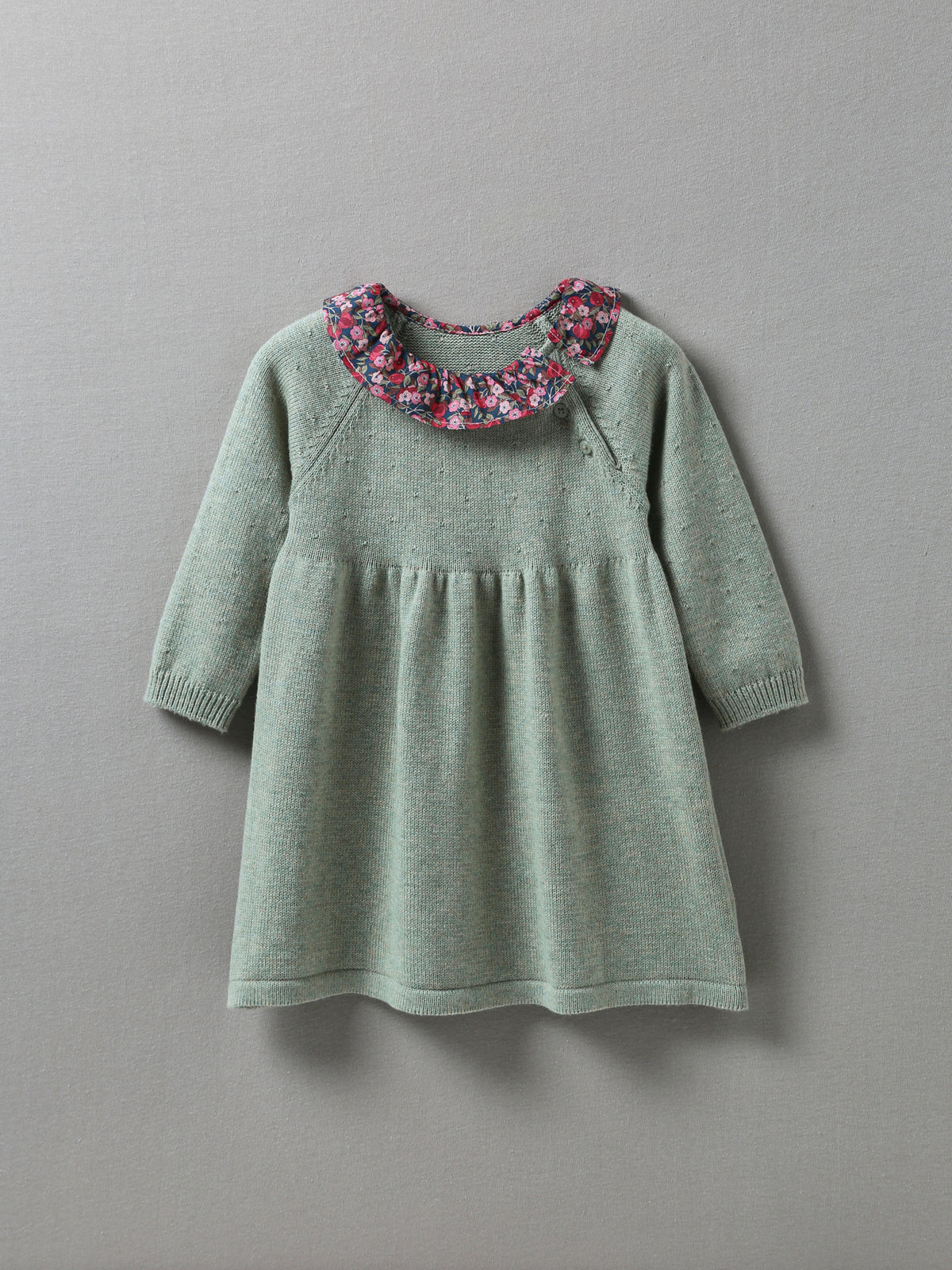 Baby-Strickkleid mit Kragen aus Liberty®-Stoff