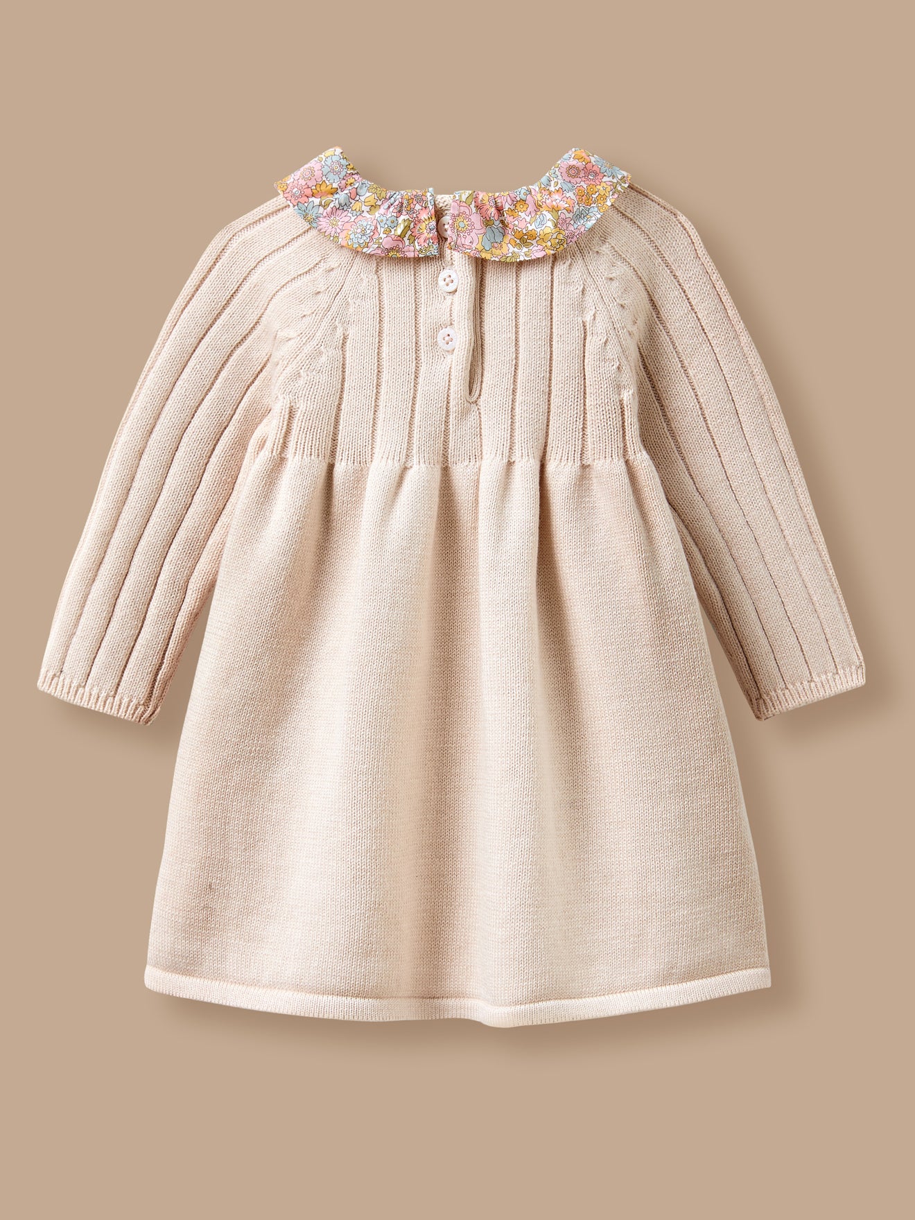Strickkleid mit Liberty-Kragen für Baby