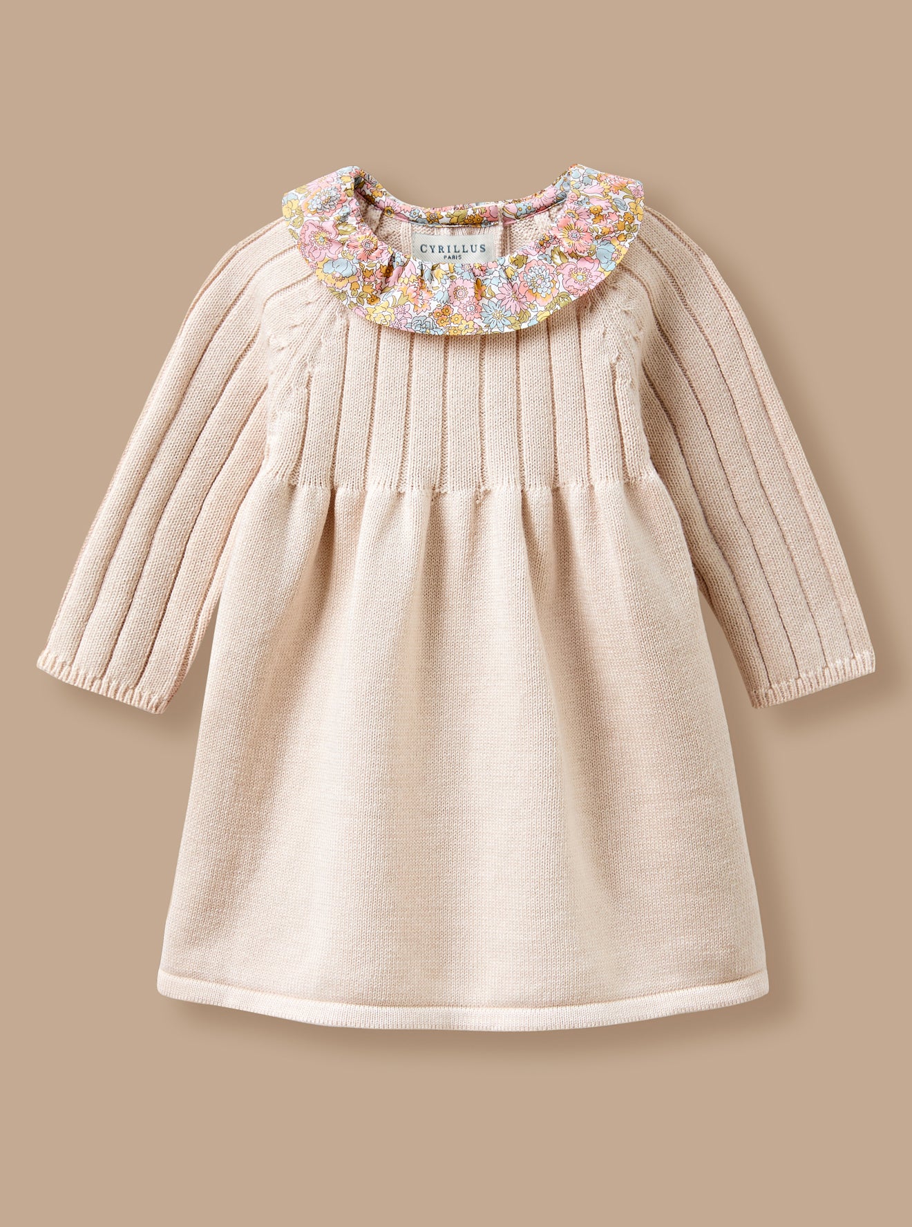 Strickkleid mit Liberty-Kragen für Baby