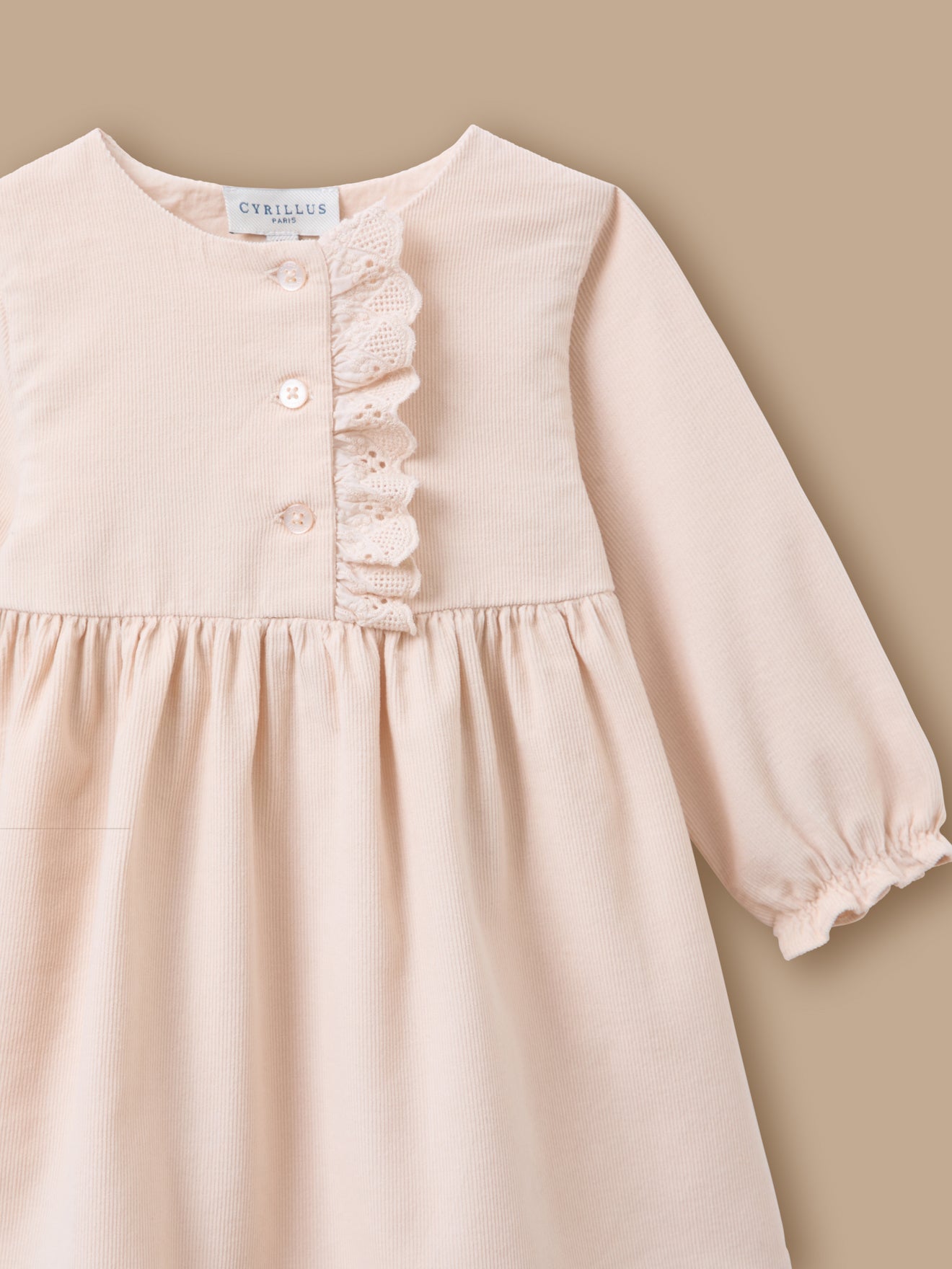 Kleid aus Cord und Stickerei, Baby