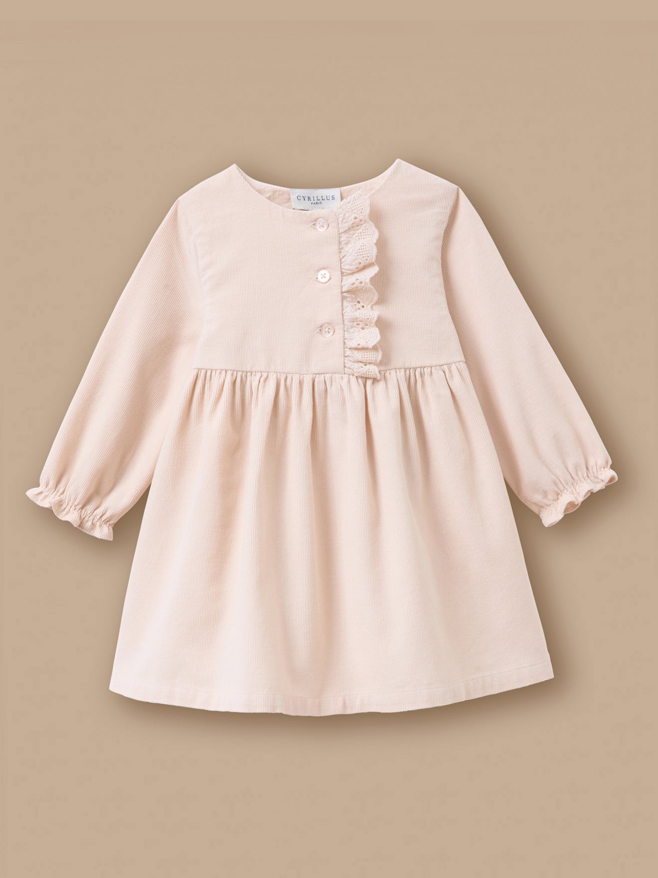 Kleid aus Cord und Stickerei, Baby