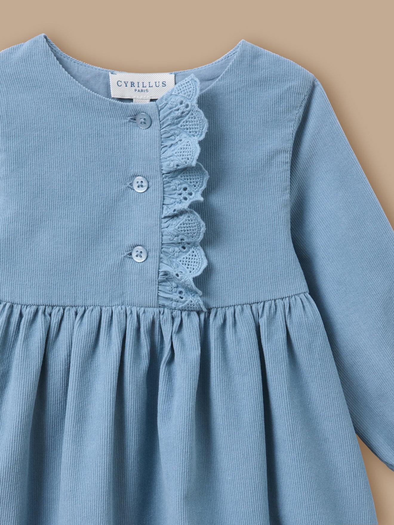 Kleid aus Cord und Stickerei, Baby