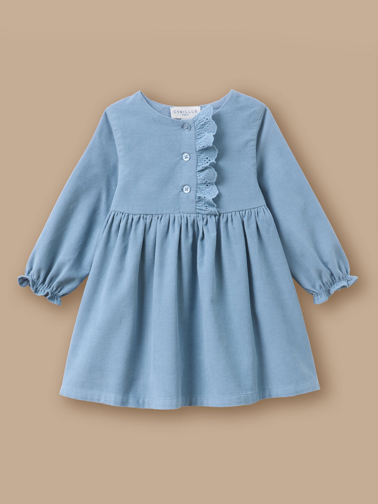 Kleid aus Cord und Stickerei, Baby