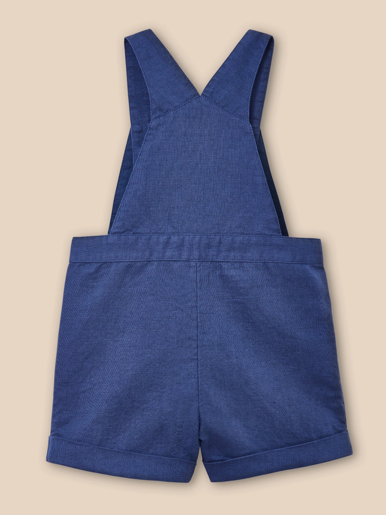 Baby-Latzhose aus Leinen und Baumwolle, kurz