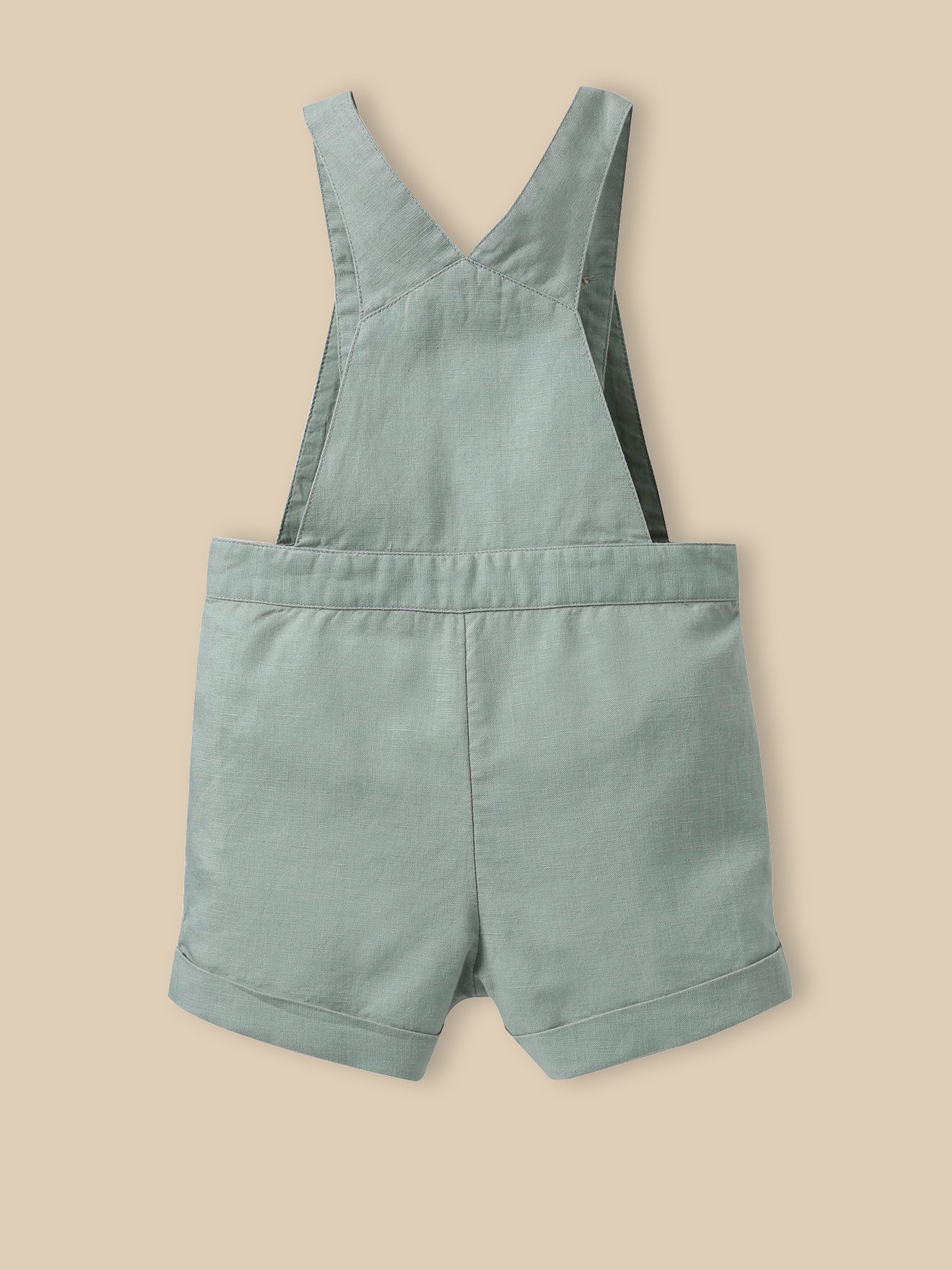 Baby-Latzhose aus Leinen und Baumwolle, kurz