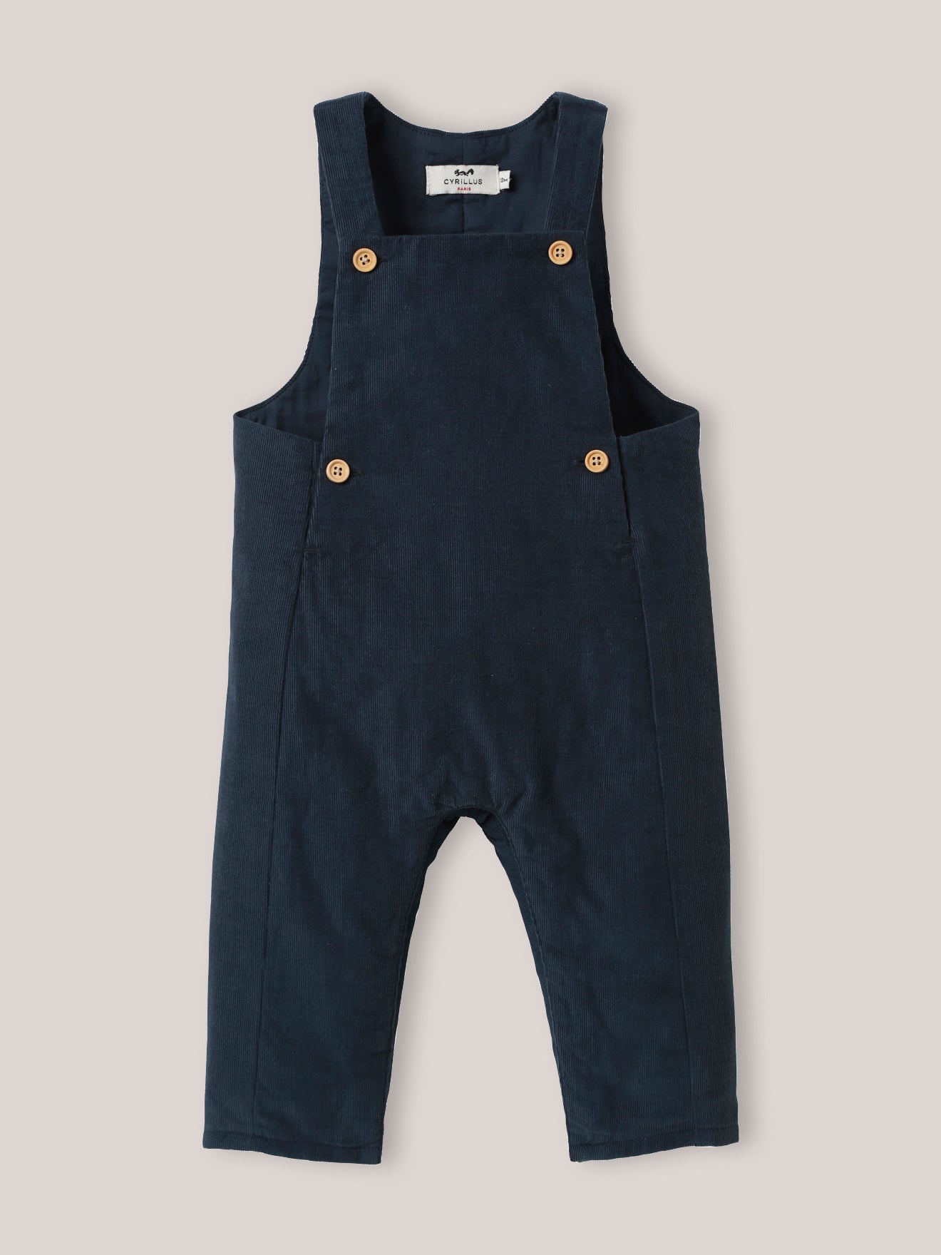 Baby-Latzhose aus Velours, wattiert