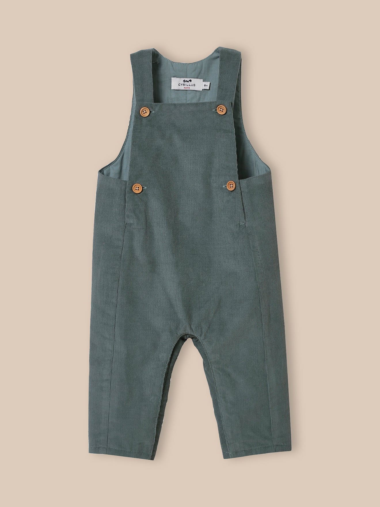 Baby-Latzhose aus Velours, wattiert