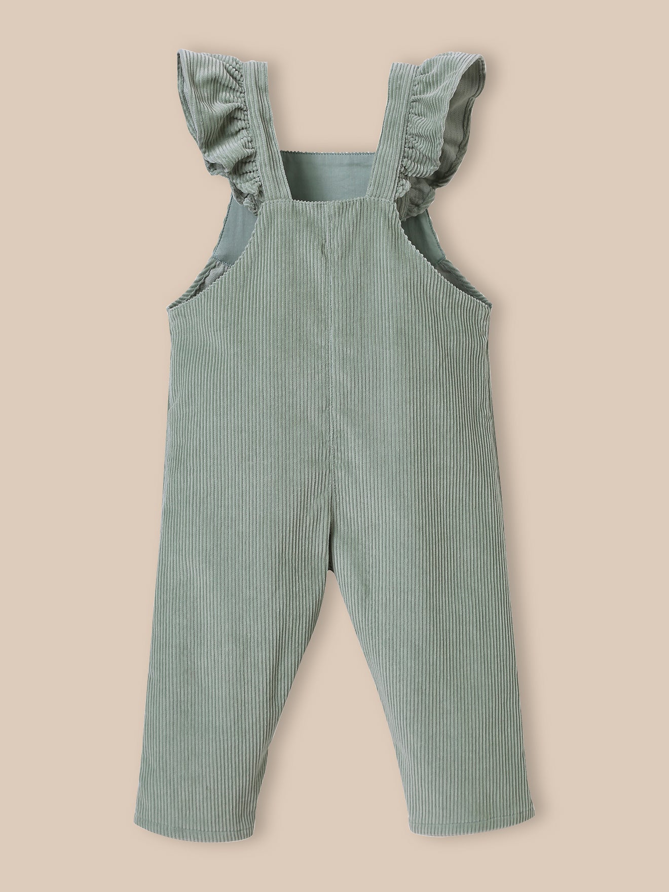 Baby-Latzhose aus Velours mit breiten Rippen