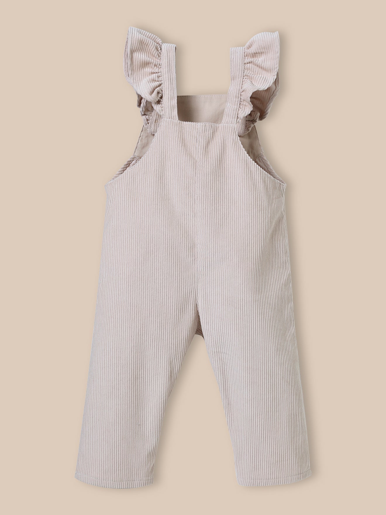 Baby-Latzhose aus Velours mit breiten Rippen