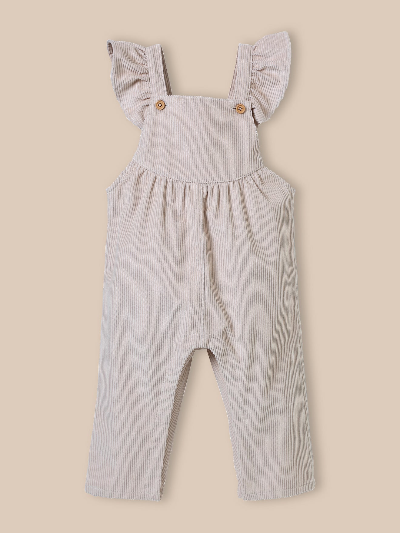 Baby-Latzhose aus Velours mit breiten Rippen