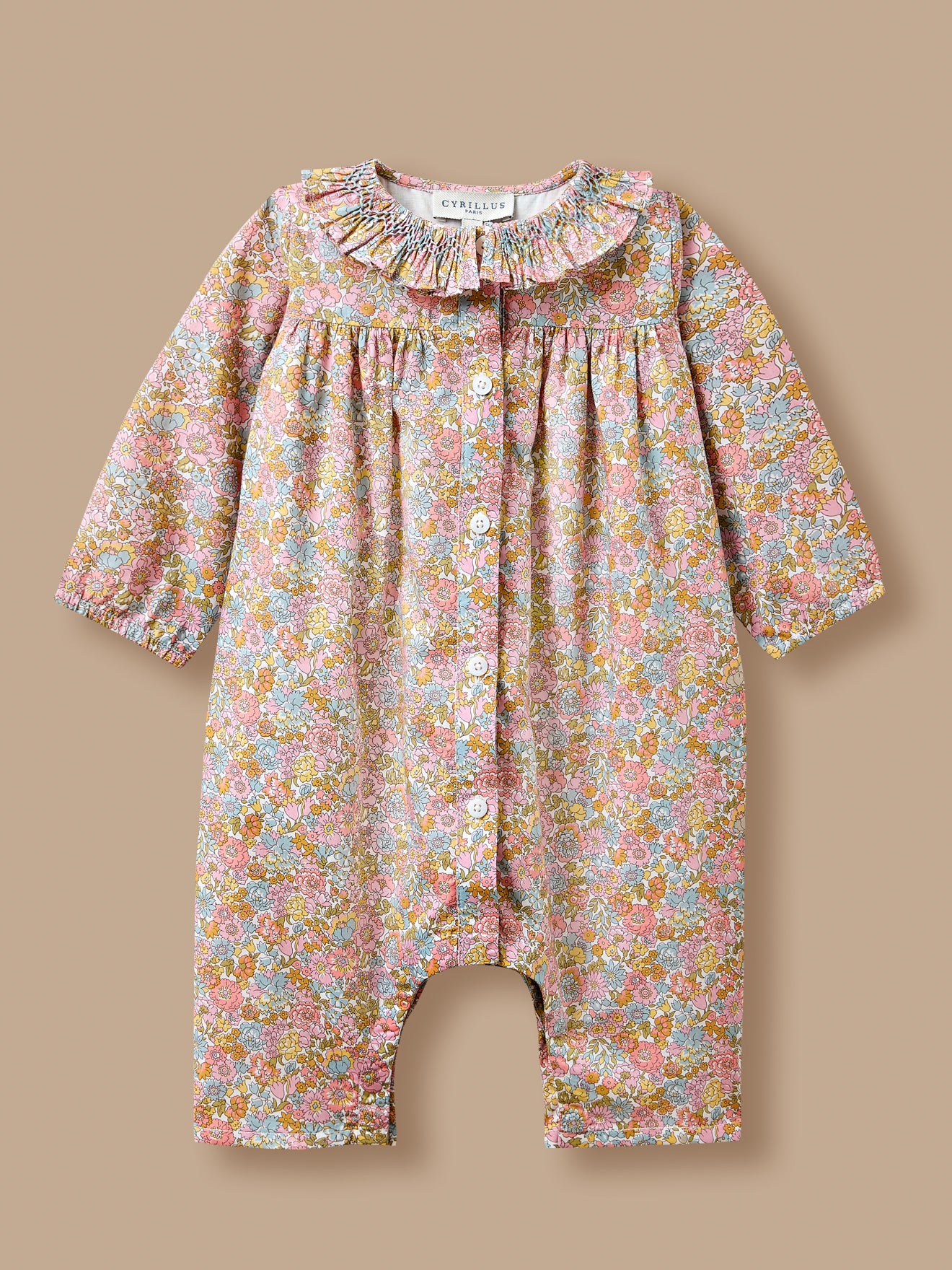 Langarm-Overall für Babys aus Liberty Stoff