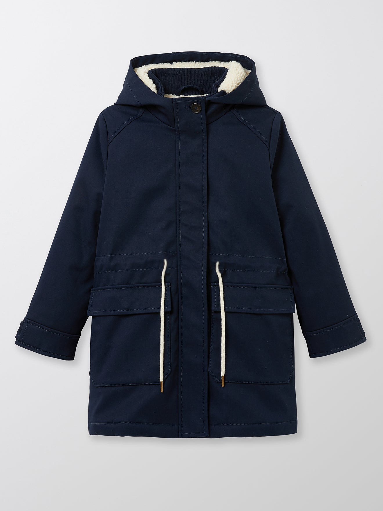 Mädchen-Parka im Marine-Stil mit Sherpa-Futter