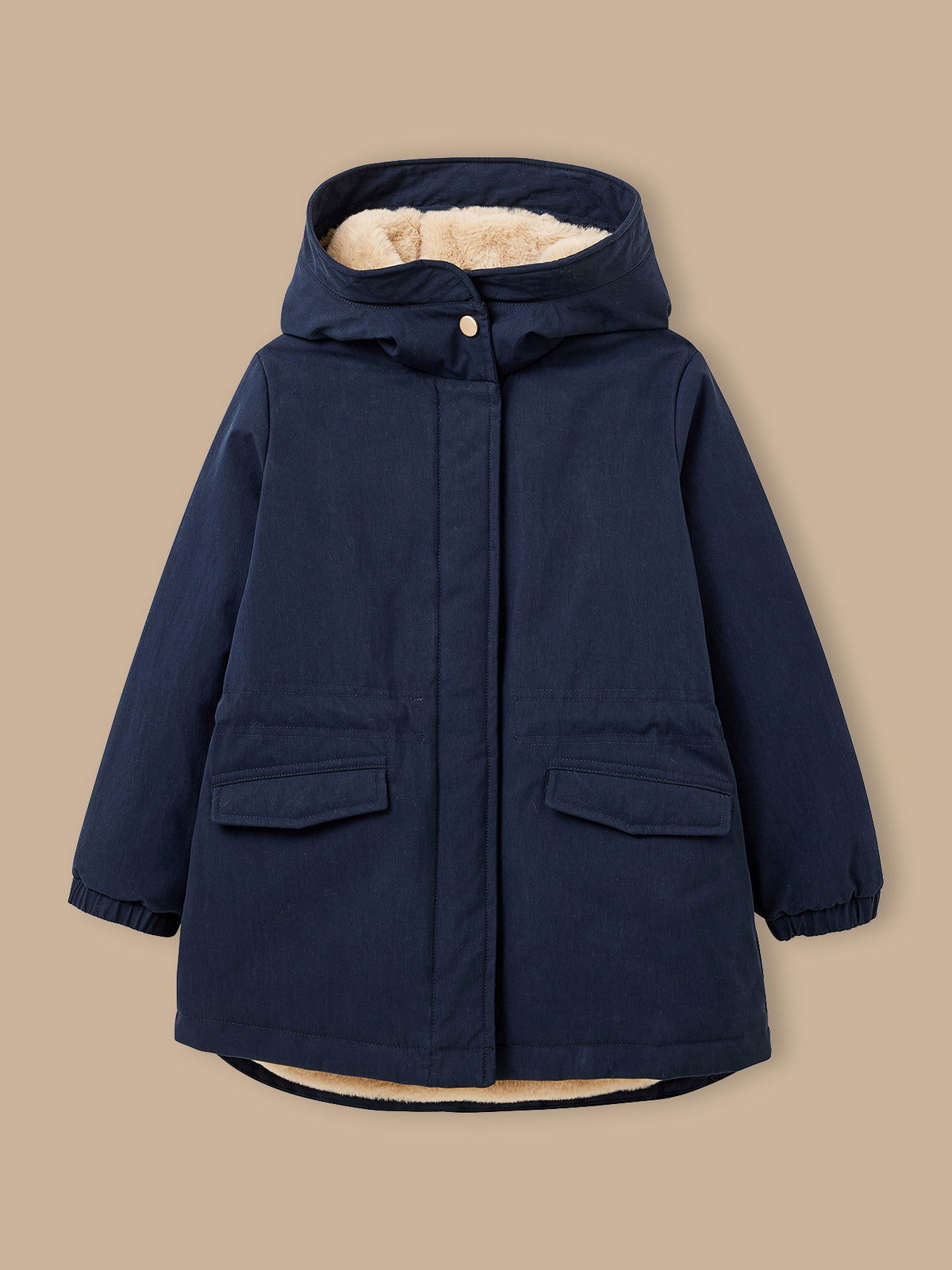 Mädchen-Parka mit Futter aus Pelzimitat