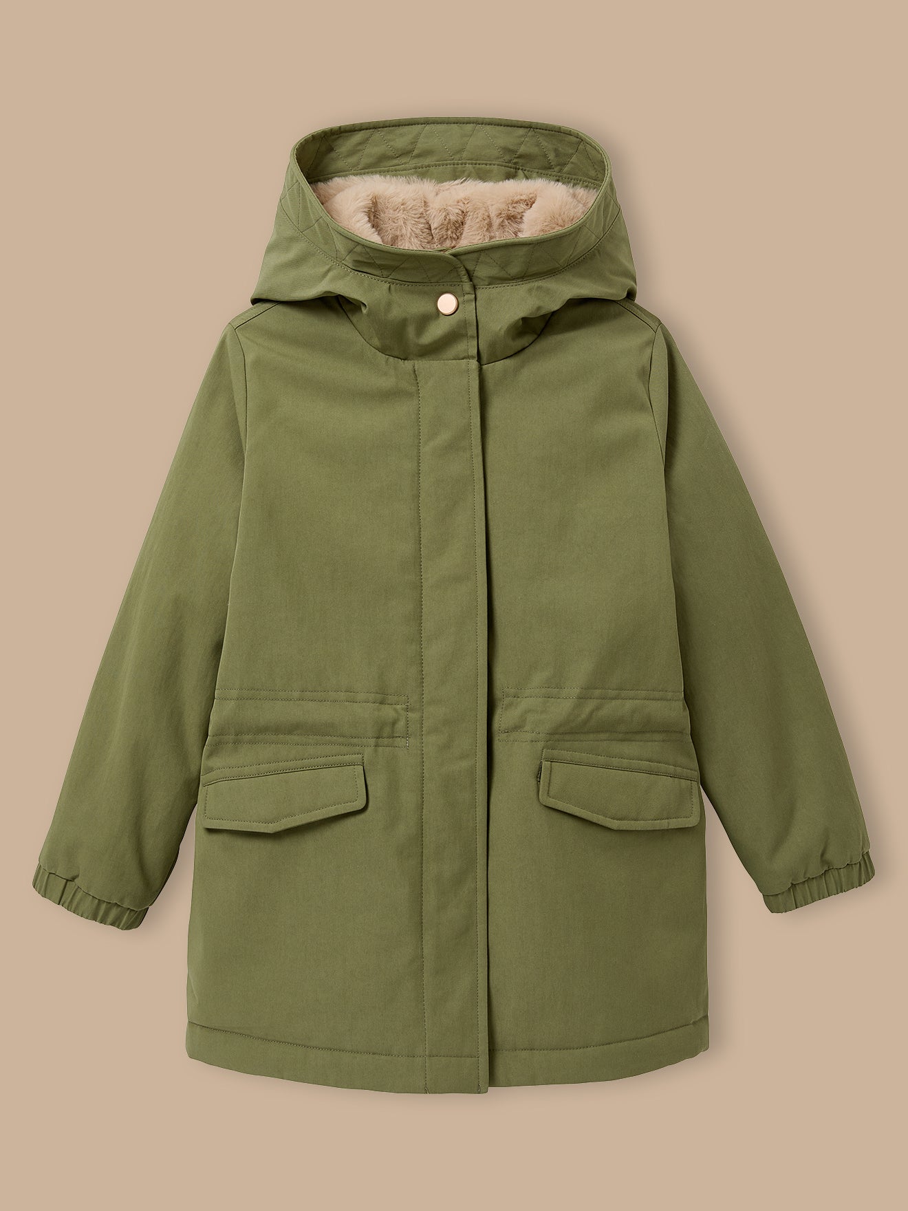 Mädchen-Parka mit Futter aus Pelzimitat