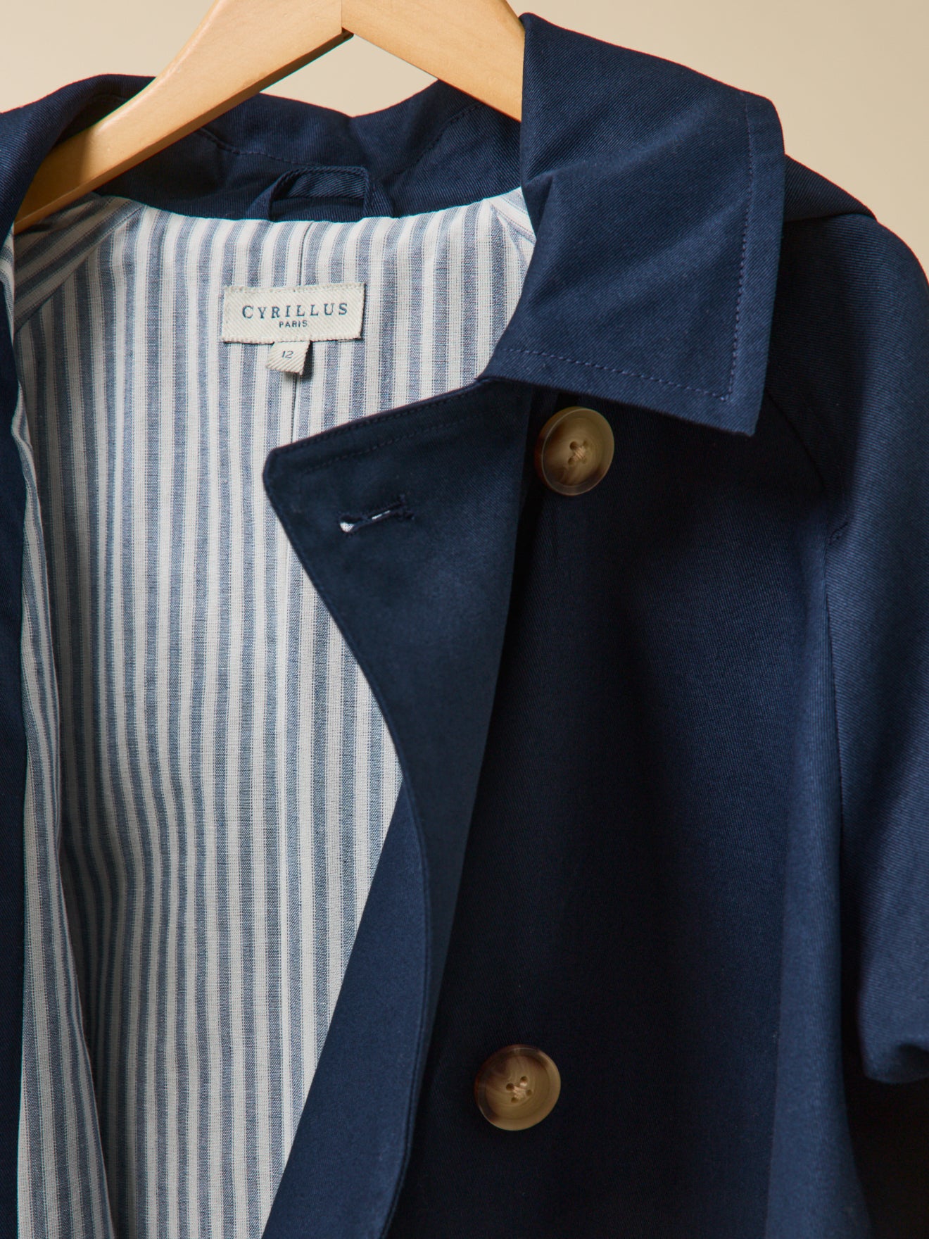 Mädchen-Trenchcoat, kurz – Junior-Kollektion