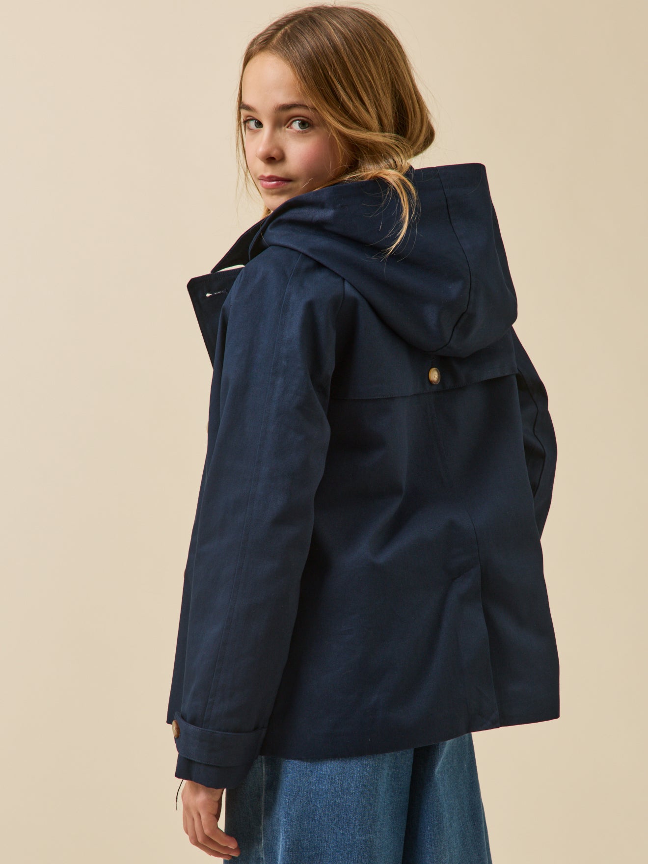 Mädchen-Trenchcoat, kurz – Junior-Kollektion