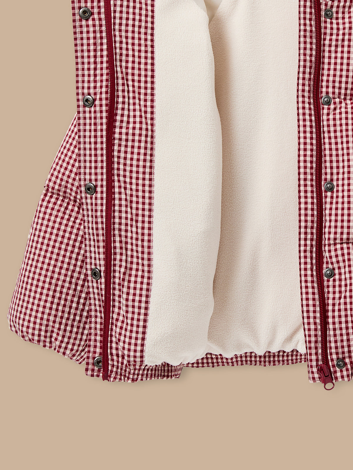 Mädchen-Steppjacke mit Vichy-Karomuster