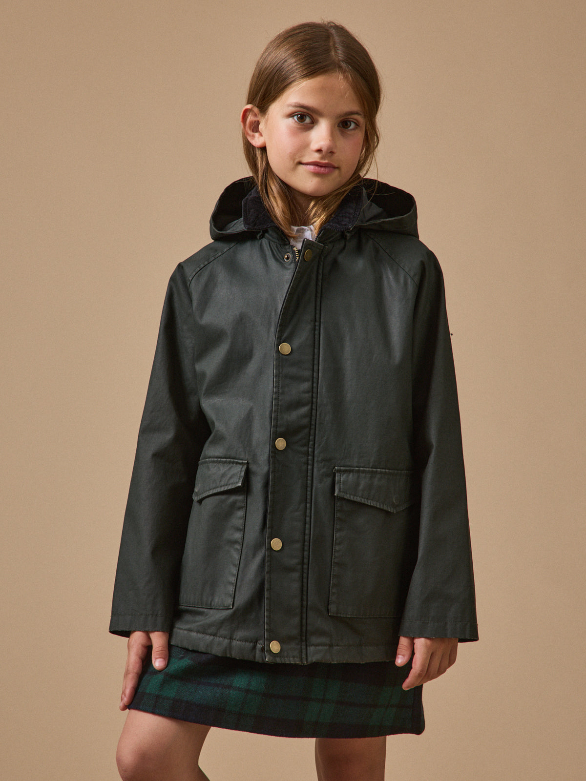 Mädchenjacke aus beschichteter Baumwolle