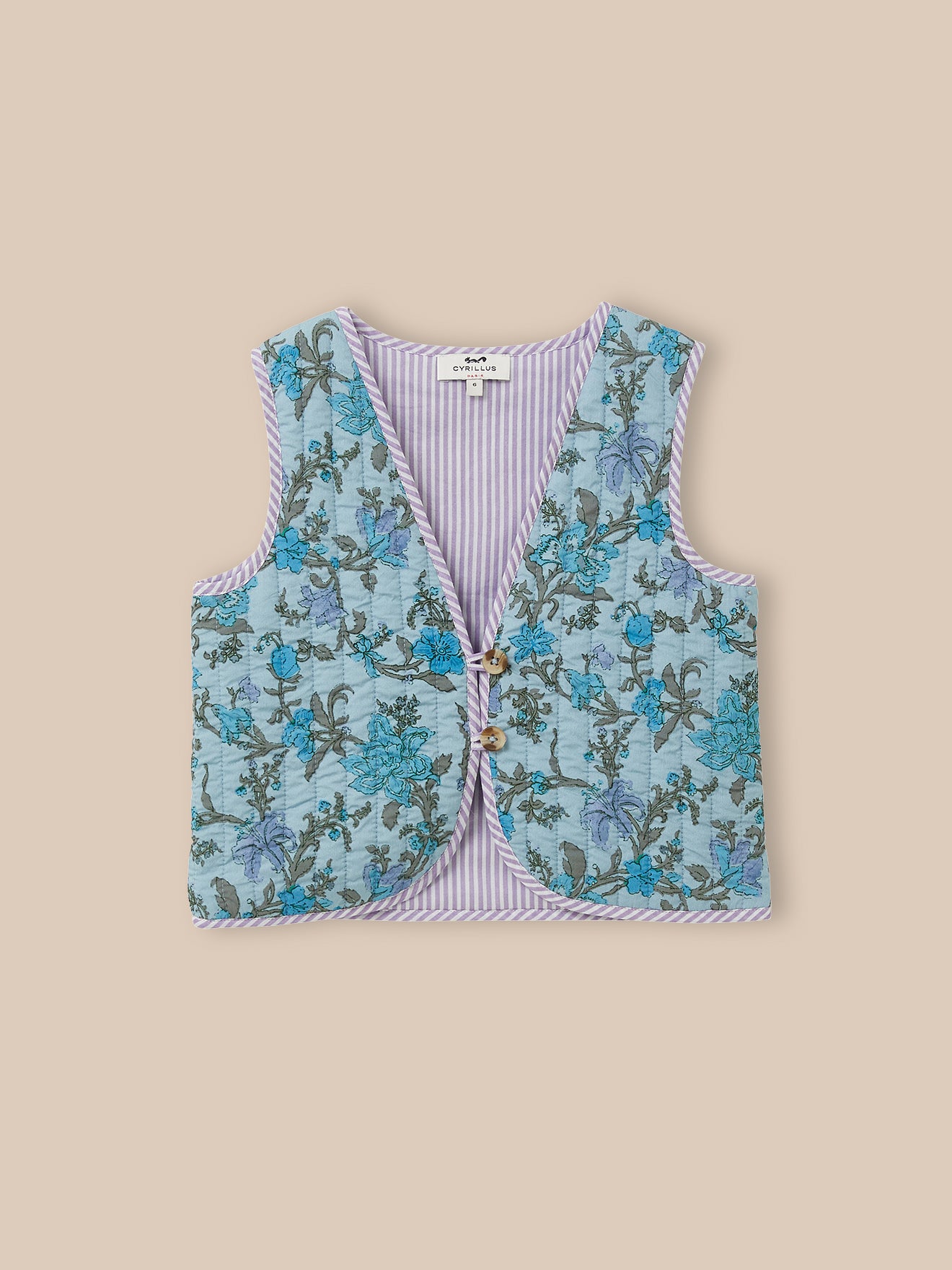 Mädchen-Steppjacke mit Druckmuster « Flore »