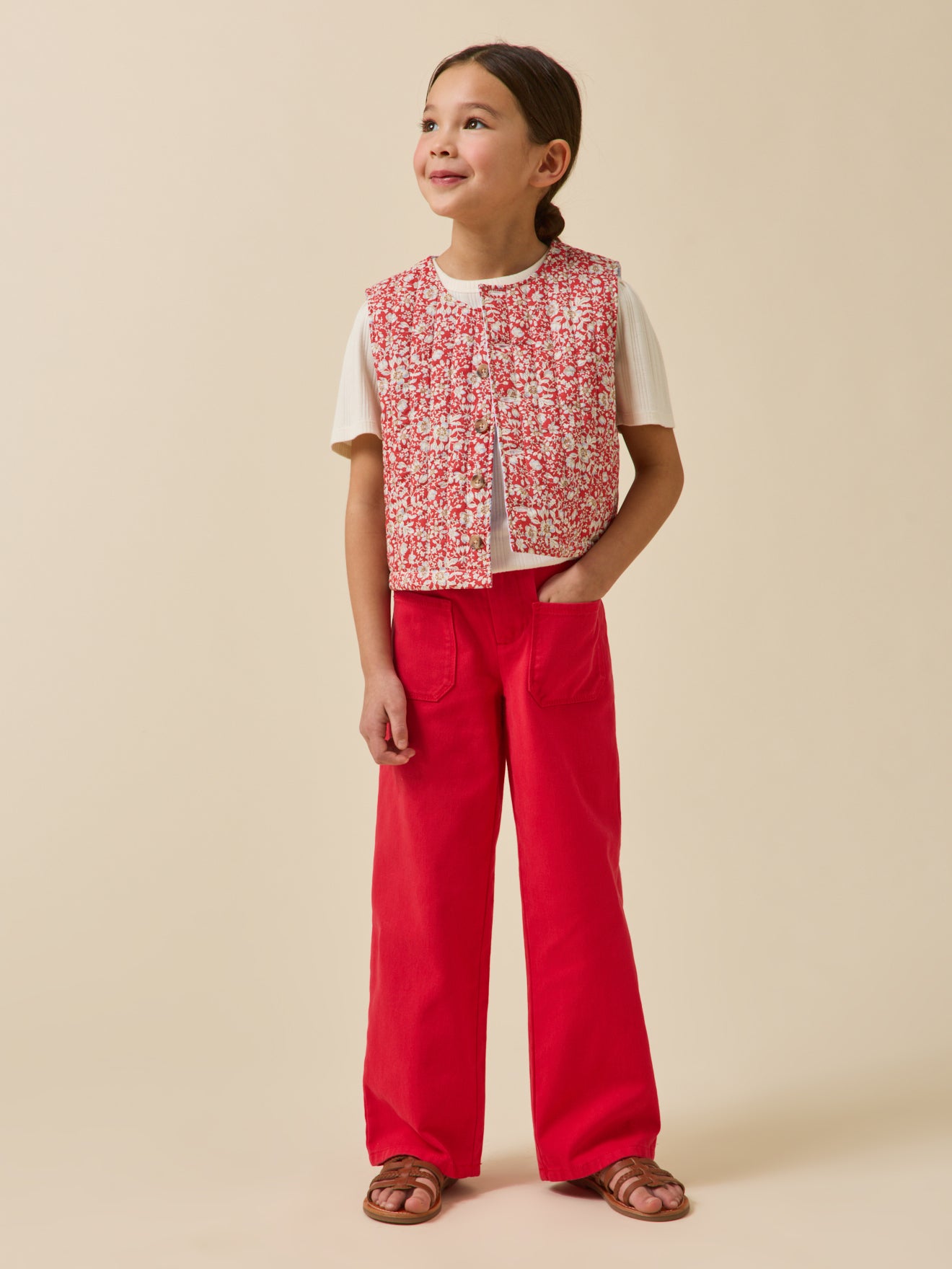 Mädchenweste aus Liberty®-Stoff, gesteppt