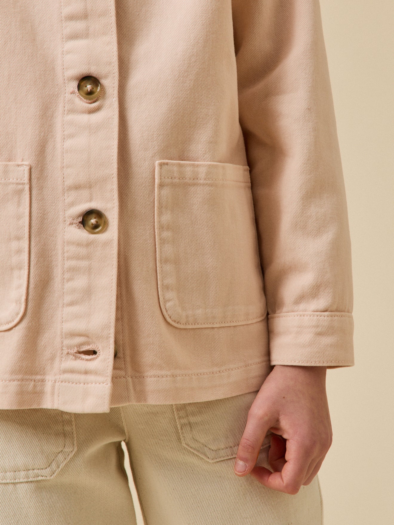 Mädchen-Jeansjacke im « Worker »-Look