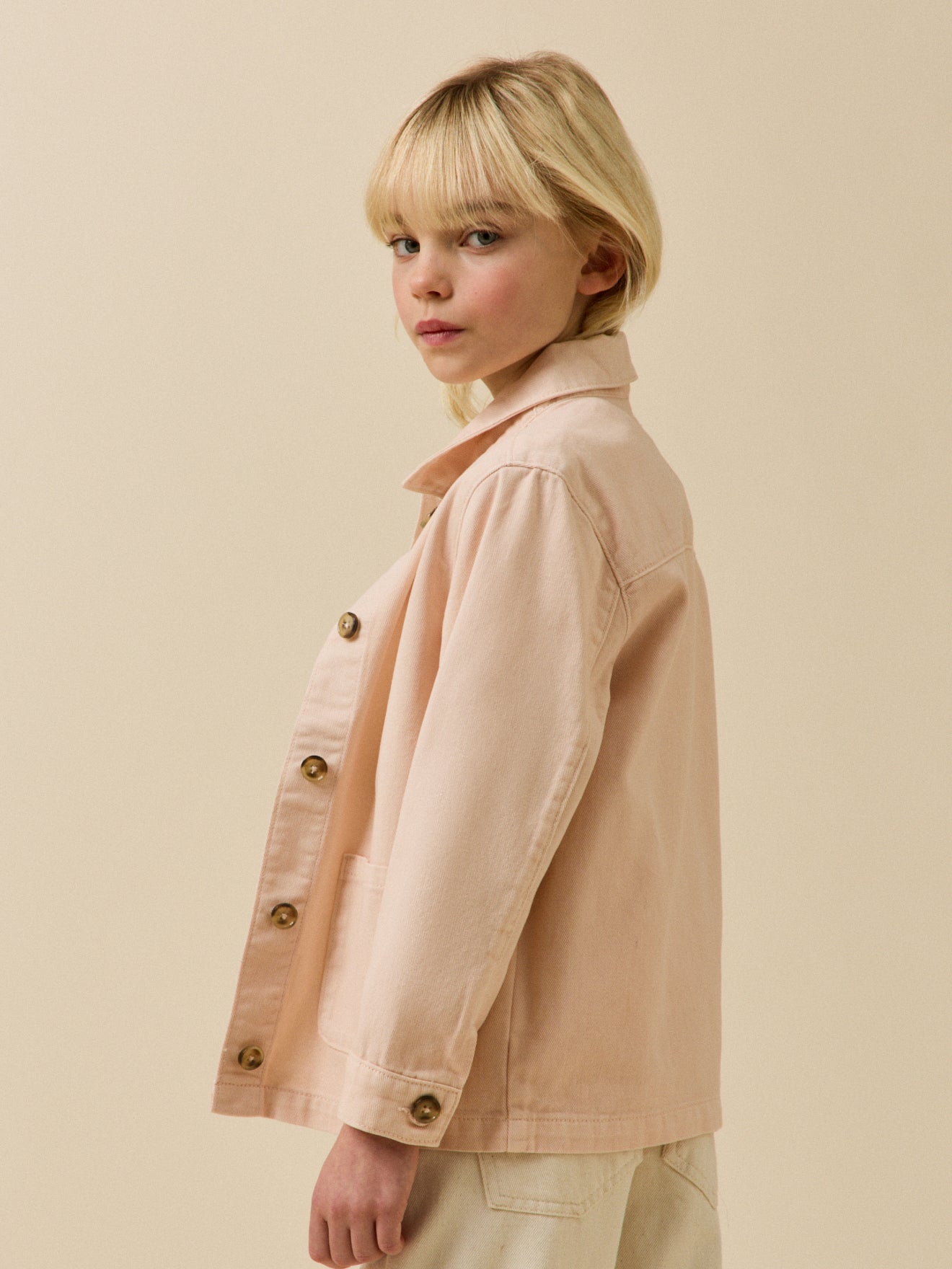 Mädchen-Jeansjacke im « Worker »-Look