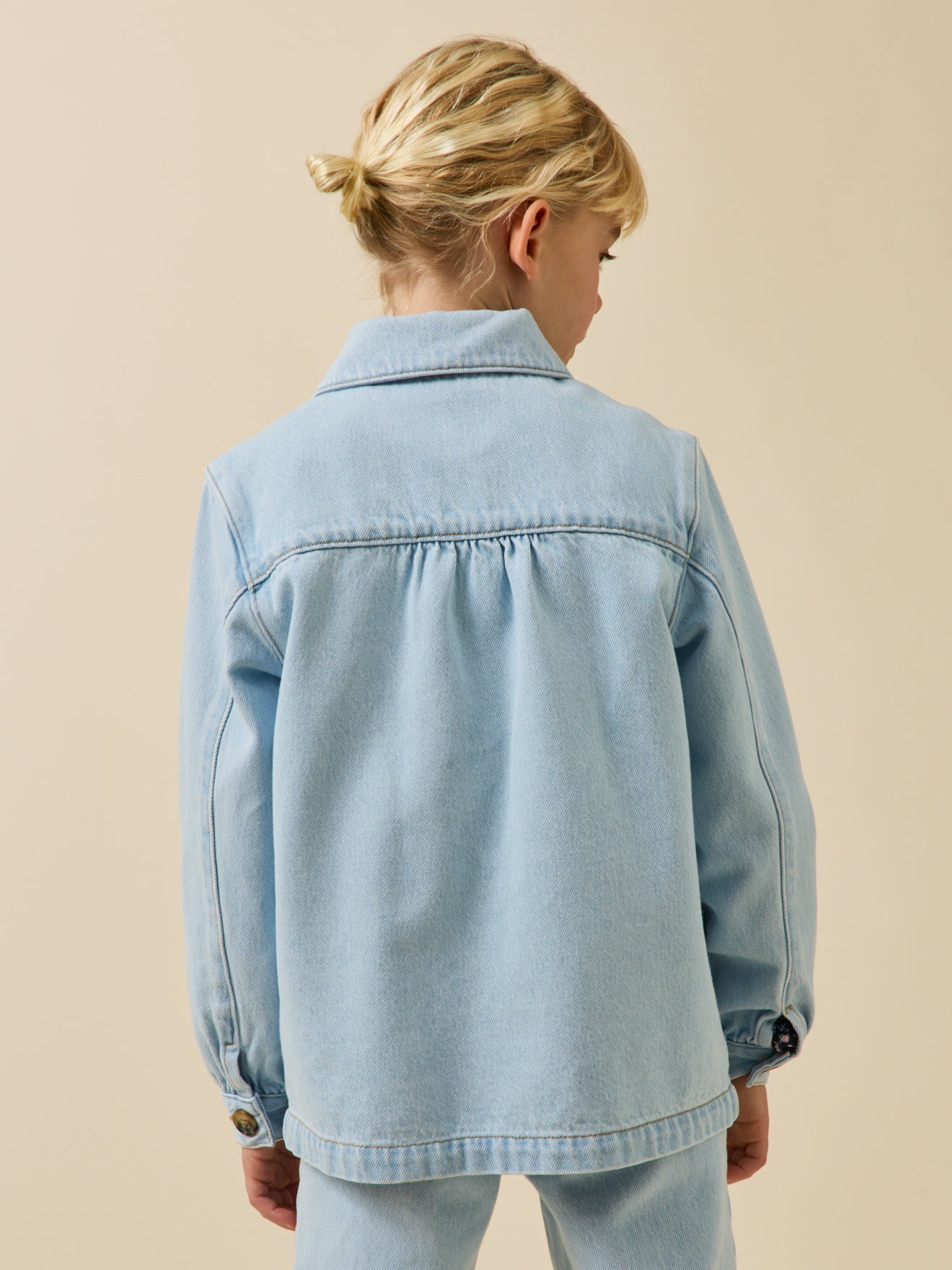 Mädchen-Jeansjacke im « Worker »-Look