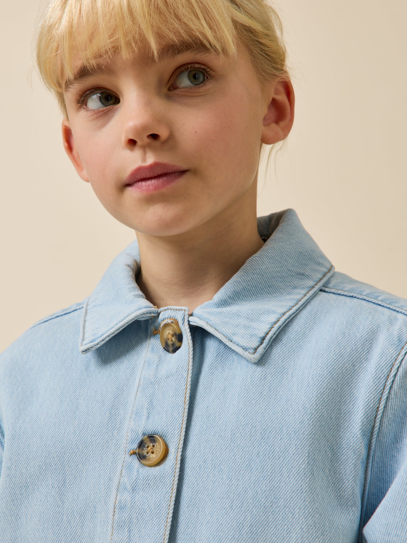 Mädchen-Jeansjacke im « Worker »-Look