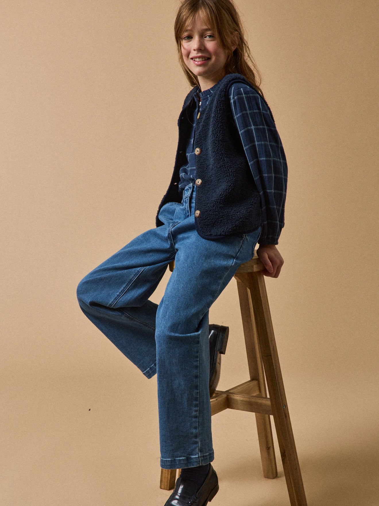 Mädchen-Jeans, weiter Schnitt