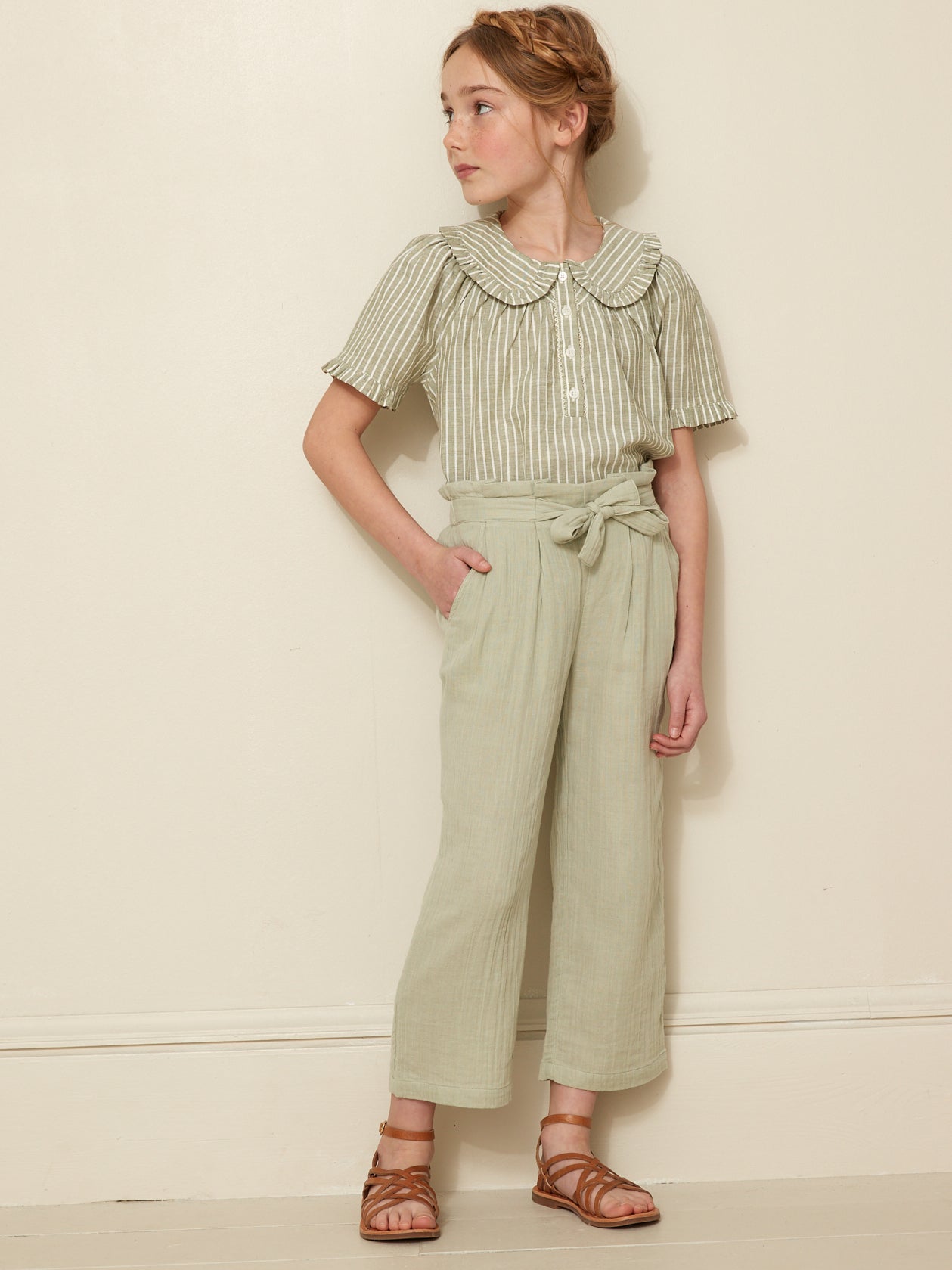 Mädchen-Hose aus Baumwollgaze – Kollektion « Junior »