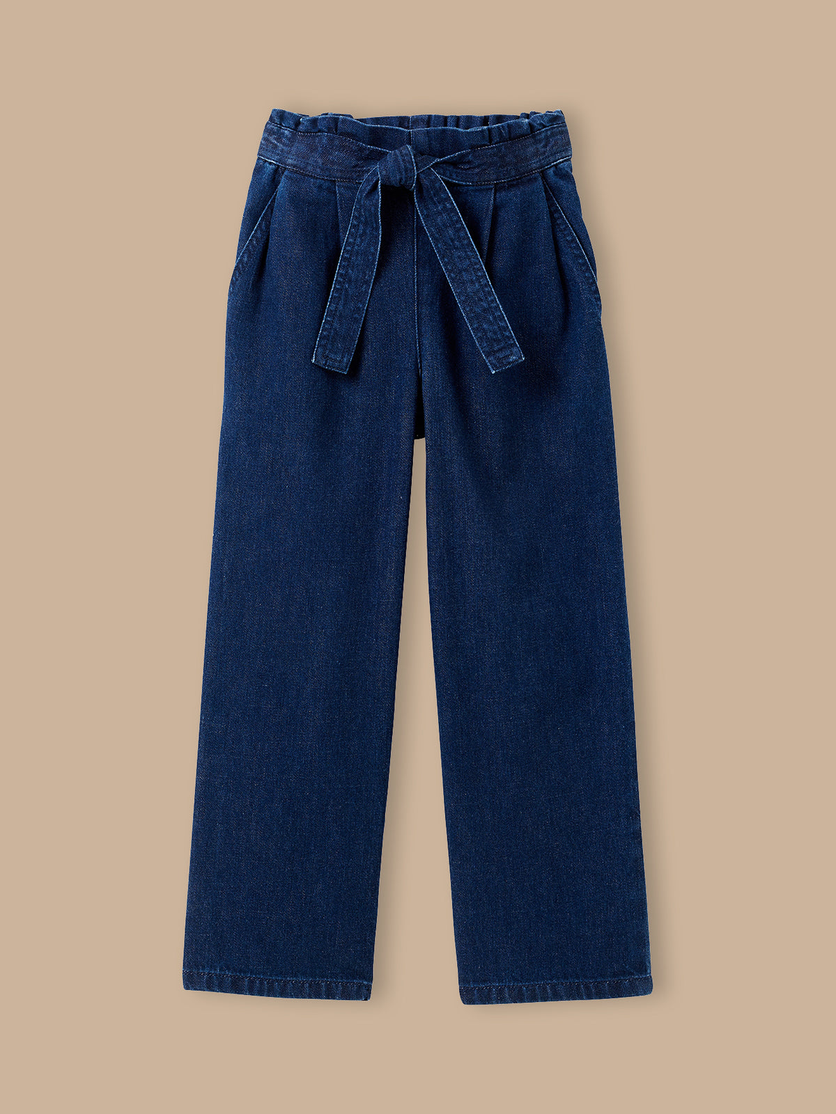 Mädchenhose aus leichtem Denim, weit geschnitten