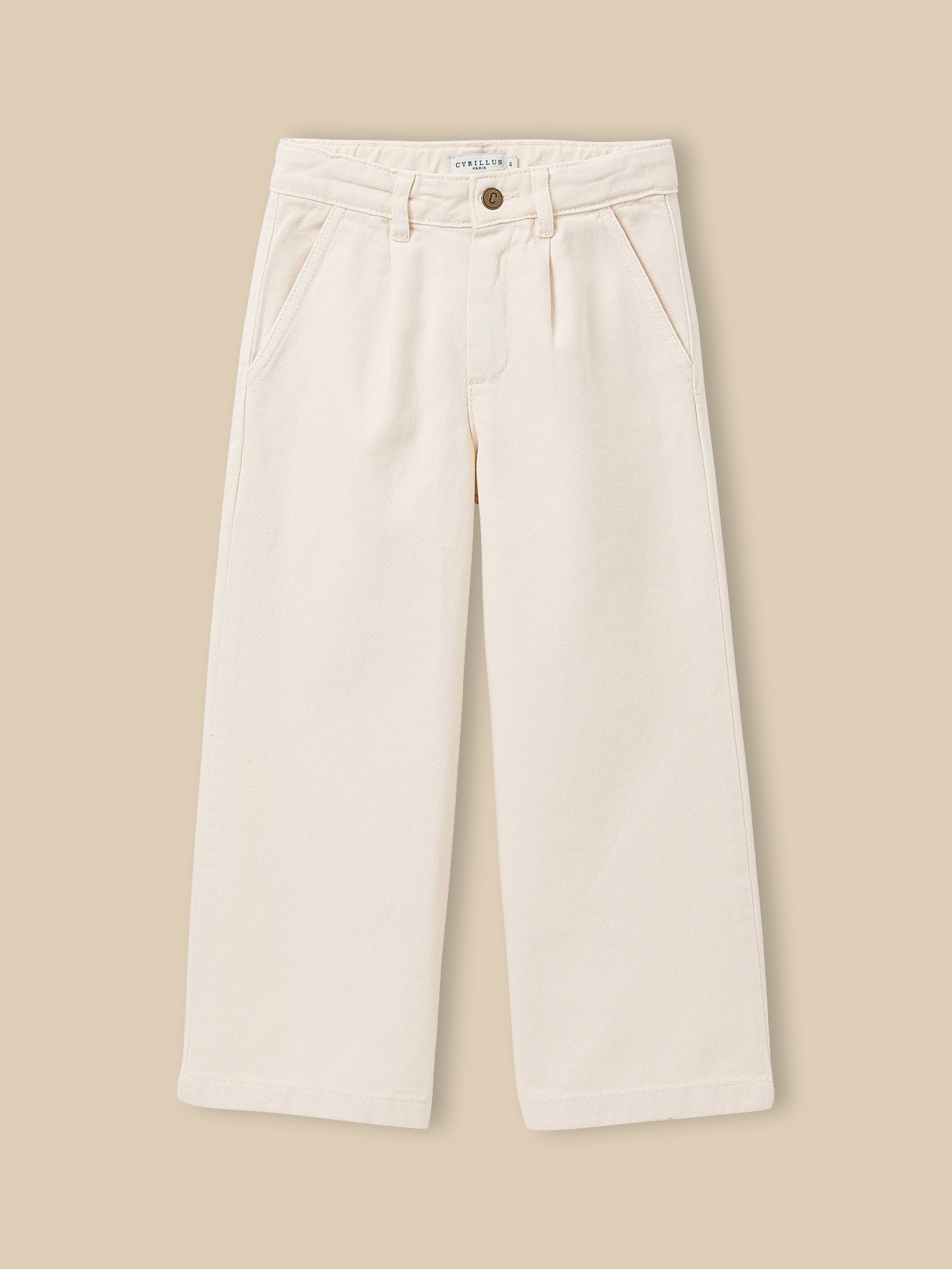 Mädchen-Hose aus gefärbtem Denim, weiter Schnitt – Kollektion « Junior »