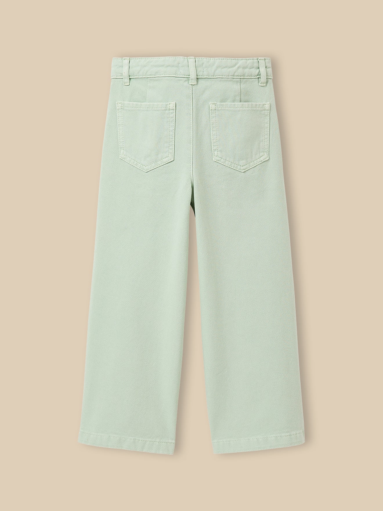 Mädchen-Hose aus gefärbtem Denim, weiter Schnitt – Kollektion « Junior »