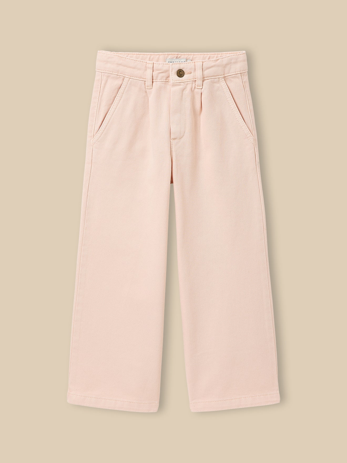 Mädchen-Hose aus gefärbtem Denim, weiter Schnitt – Kollektion « Junior »