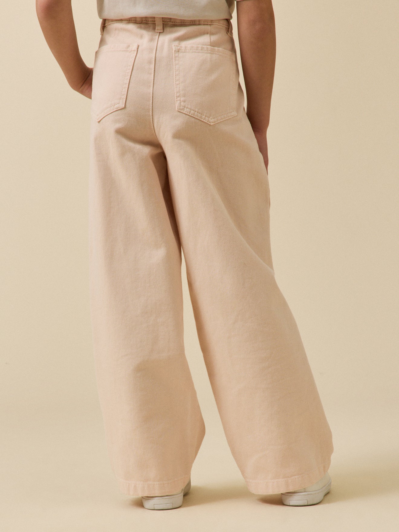 Mädchen-Hose aus gefärbtem Denim, weiter Schnitt – Kollektion « Junior »