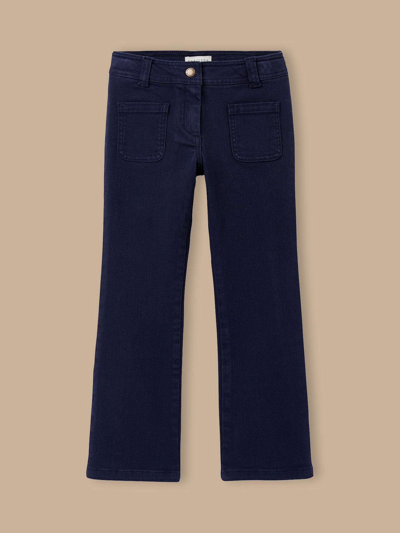Mädchen-Schlaghose aus Twill-Stoff